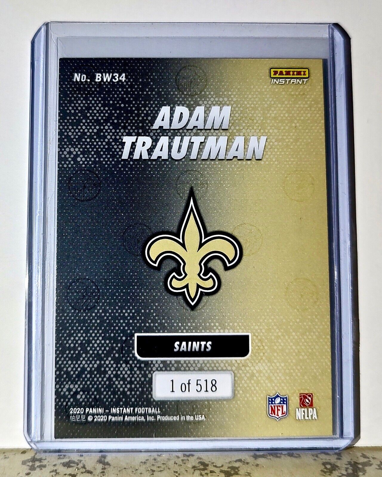 Adam Trautman 2020 Panini NFL #34 Black and White Rookies Card Saints 1 of 518