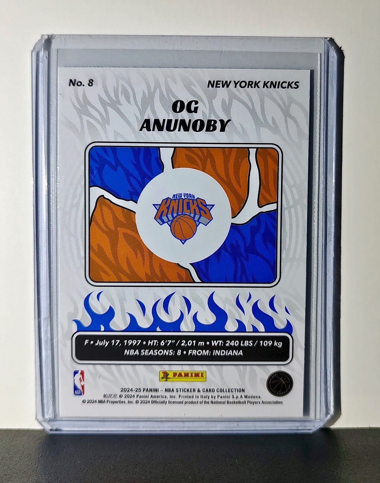 OG Anunoby 2024-25 Panini NBA #8 Foil Sticker Card New York Knicks
