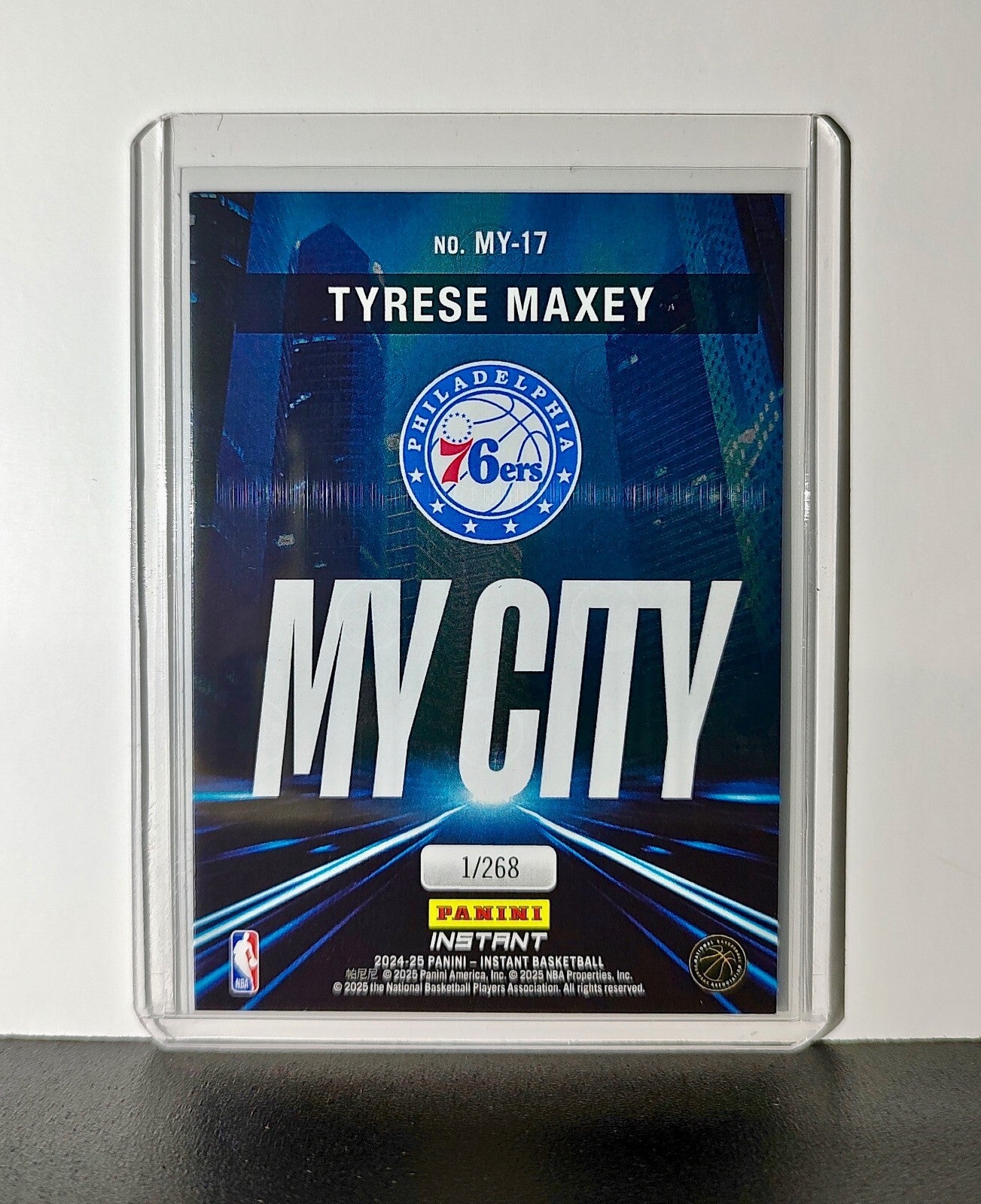 Tyrese Maxey 2024-25 Panini MyCity NBA #17 Basketball Card 76ers 1/268