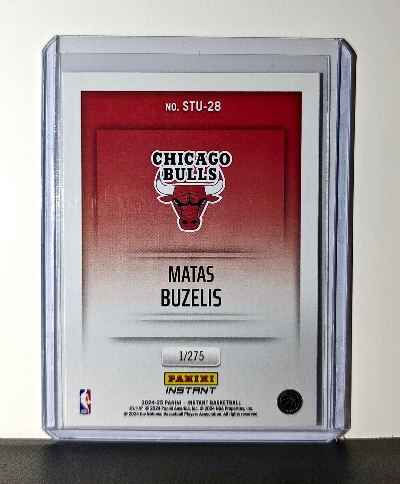 Matas Buzelis 2024-25 Panini Studio #28 Rookie Basketball Card Bulls 1/275