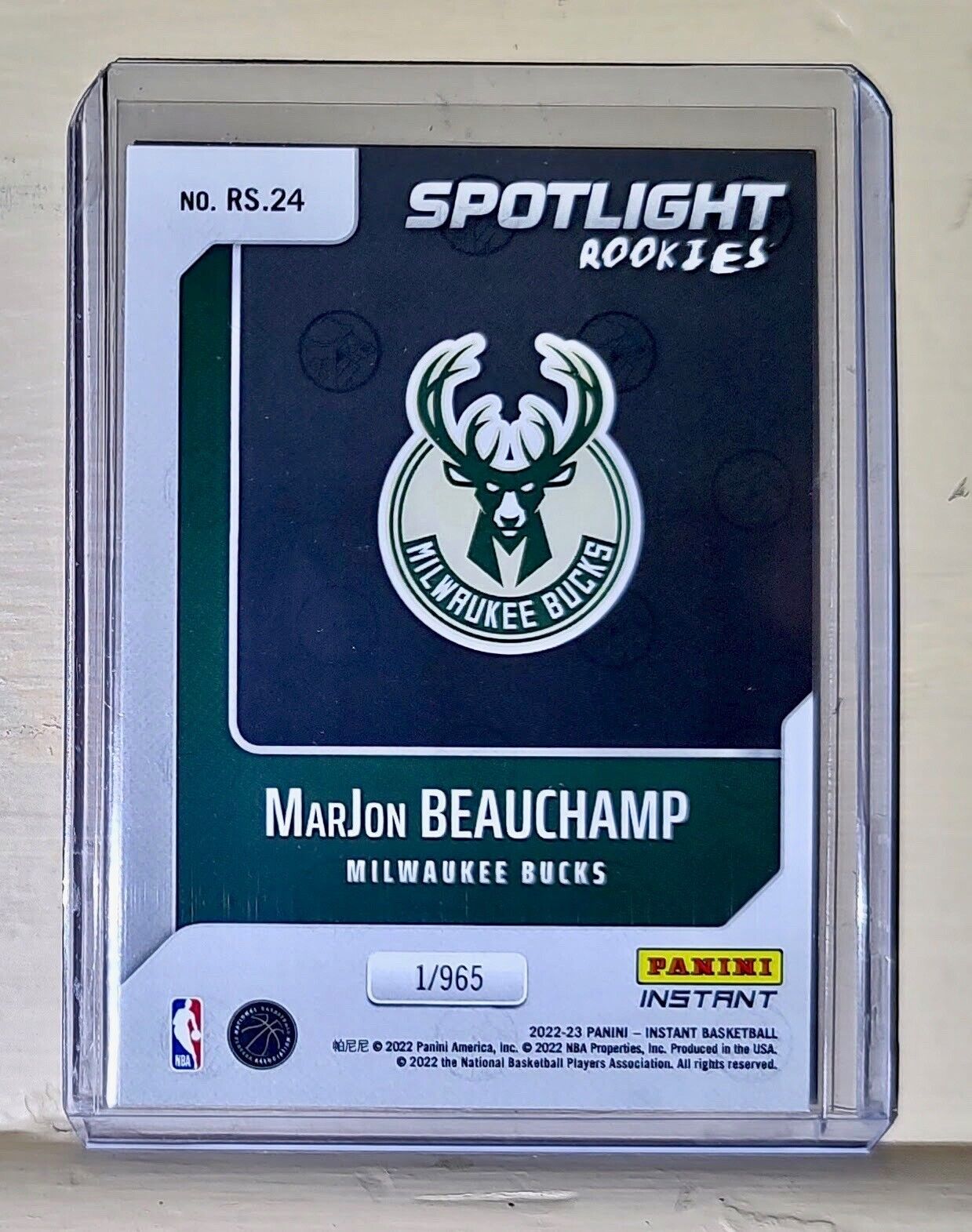 MarJon Beauchamp 2022-23 Panini NBA #24 Spotlight Rookies Card 1/965