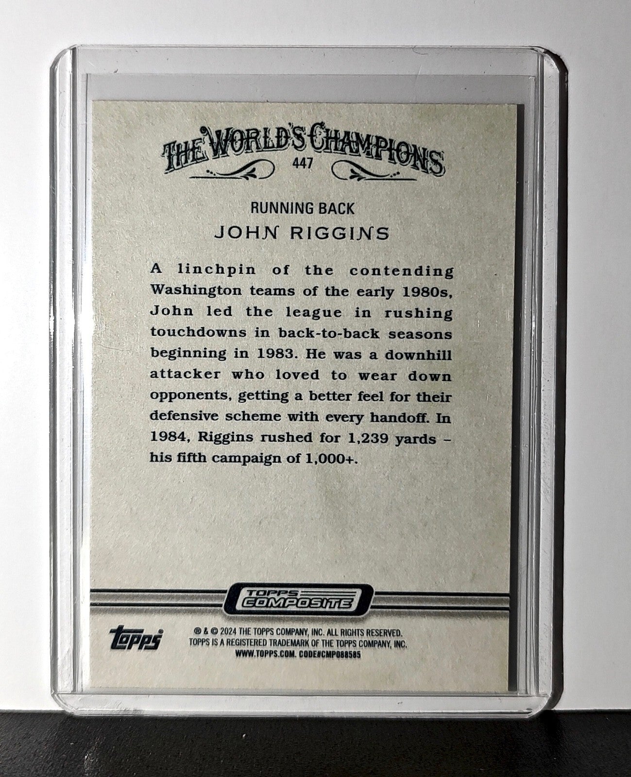 John Riggins 2023 Topps Allen & Ginter NFL #447 Card Washington Redskins