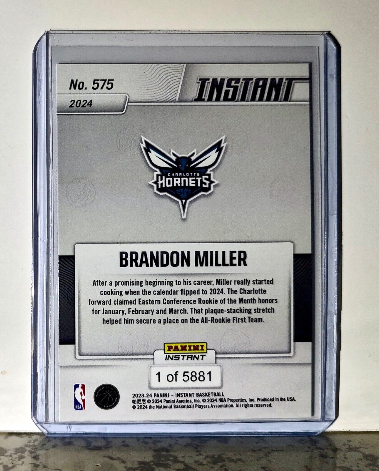 Brandon Miller 2023-24 Panini #575 NBA All-Rookie First Team Card 1 of 5881