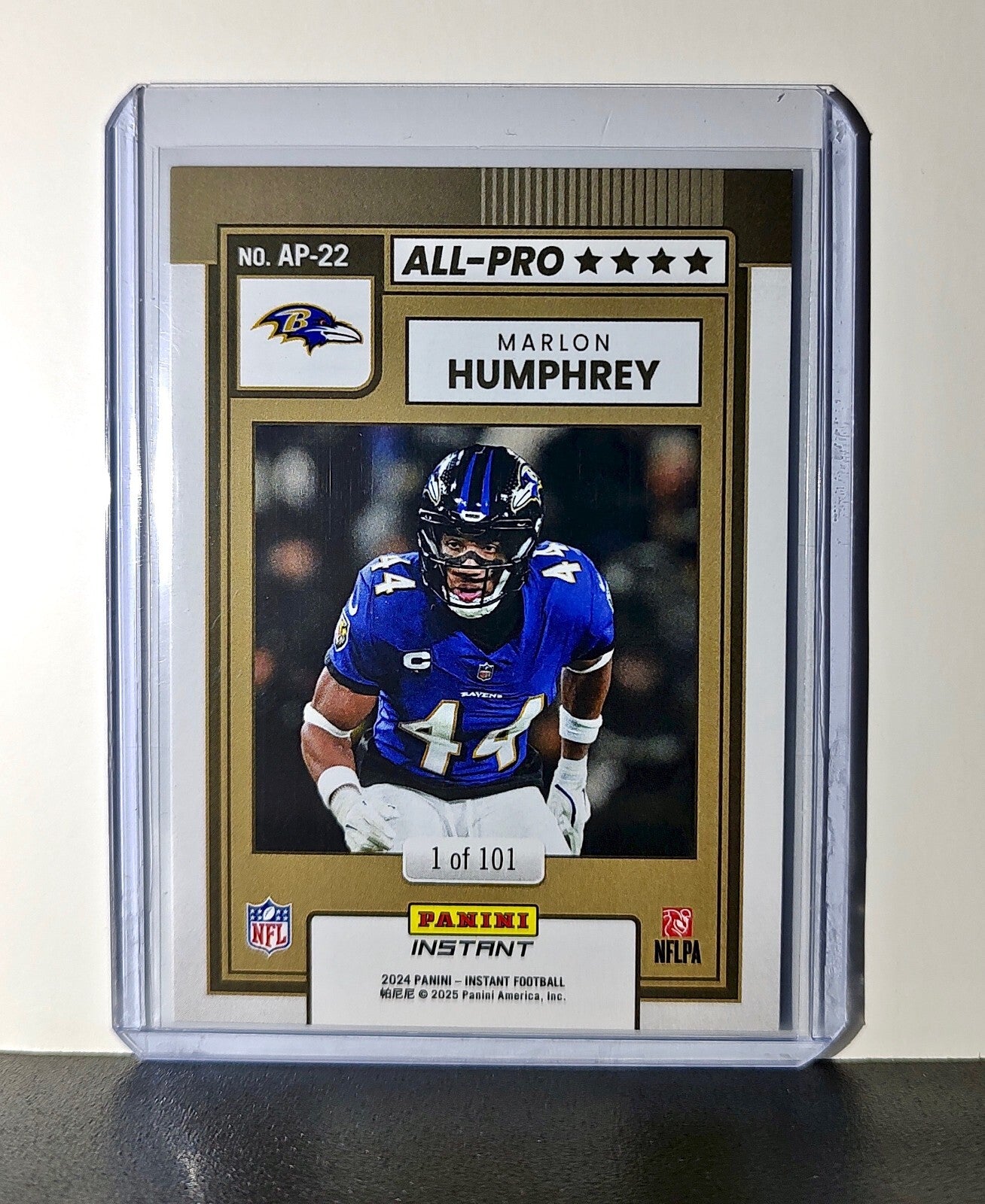 Marlon Humphrey 2024 All-Pro Panini NFL #22 Football Card Ravens 1 of 101