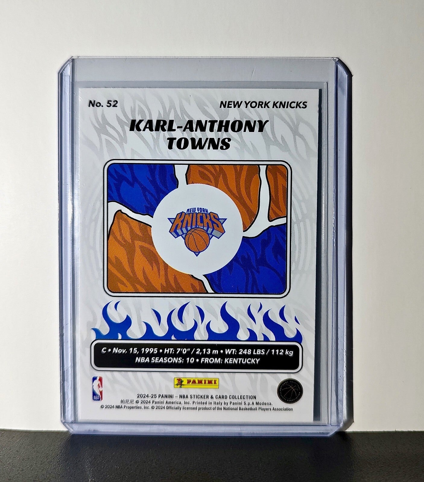 Karl-Anthony Towns 2024-25 Panini NBA #52 Sticker Card New York Knicks