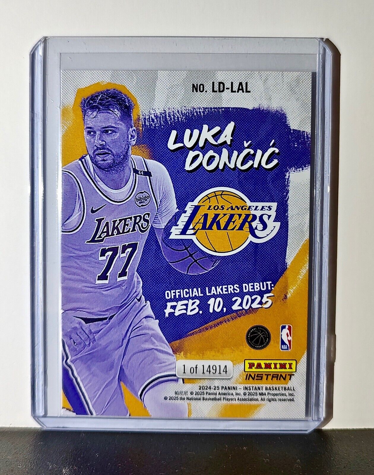 Luka Doncic Los Angeles Lakers Debut Panini NBA #LD-LAL Card 1 of 14914