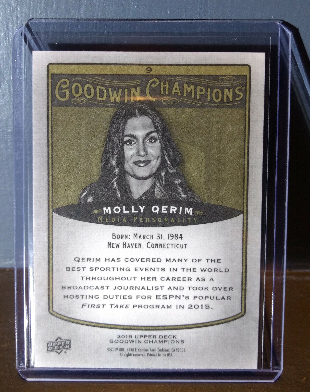 2019 Upper Deck Goodwin Champions Molly Qerim #9 Media Personality Card