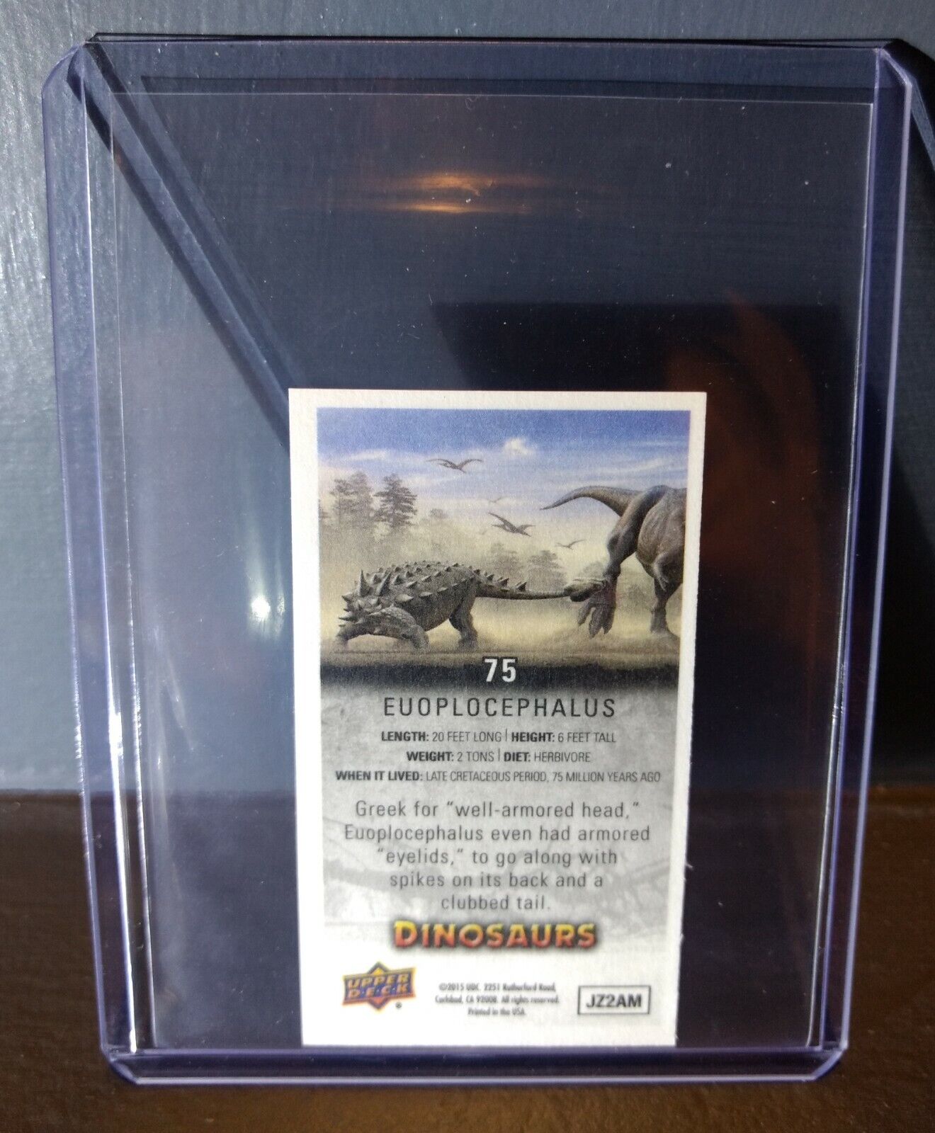 2015 Upper Deck Dinosaurs Canvas Mini Euoplocephalus #75 Trading Card