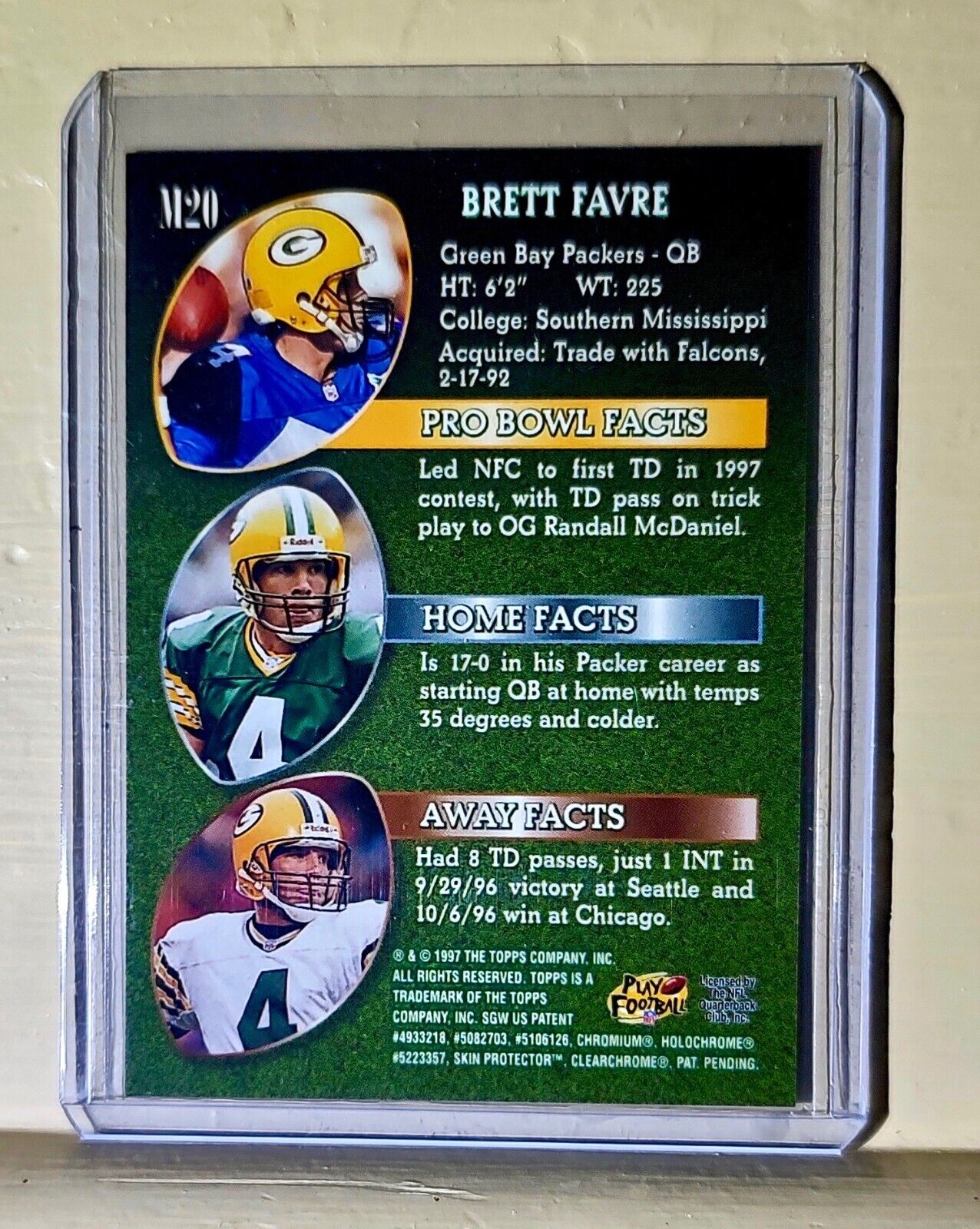 Brett Favre 1997 Topps NFL Mystery #M20 Football Card Packers