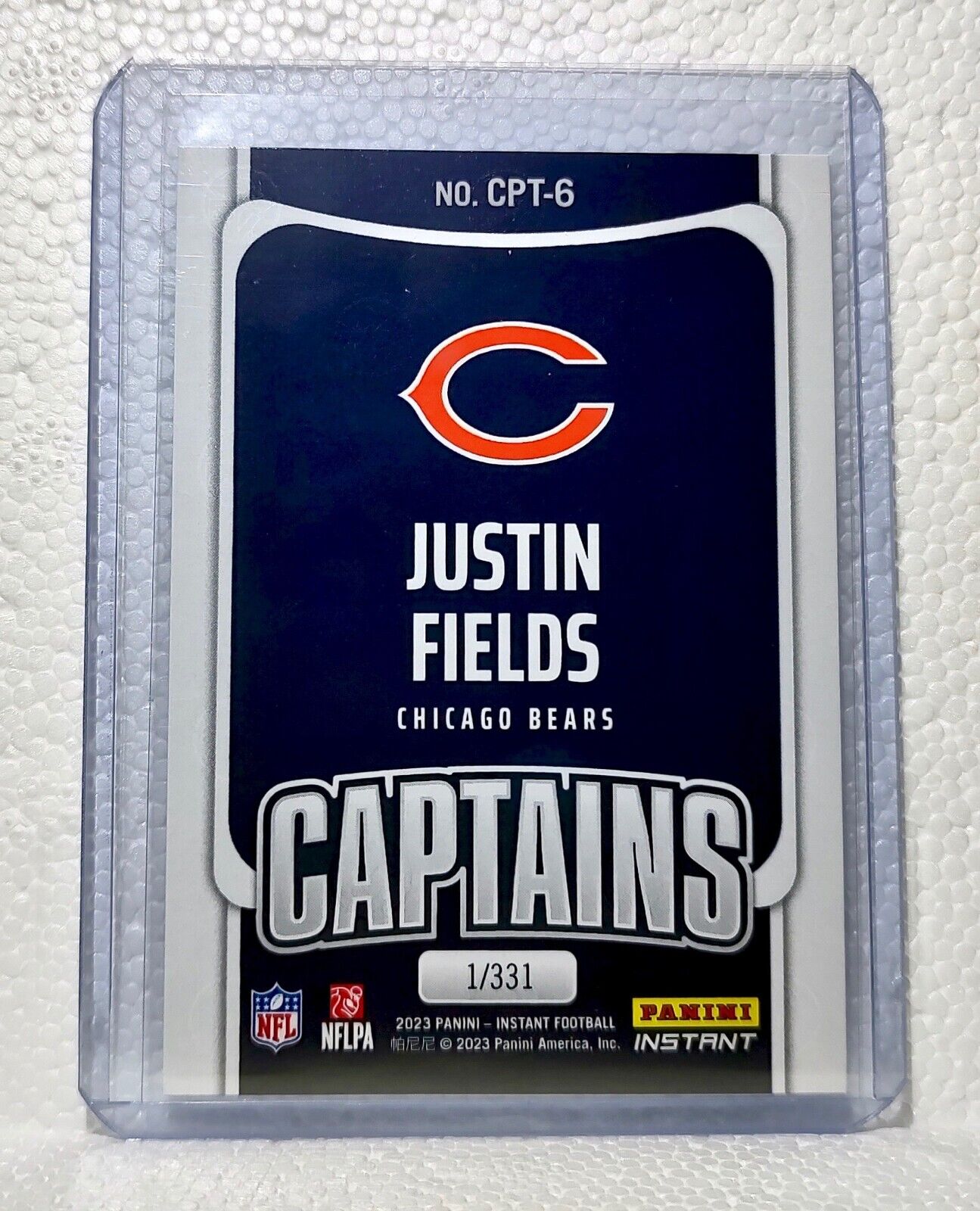 Justin Fields 2023 Panini NFL Captain #6 Football Card Chicago Bears 1/331