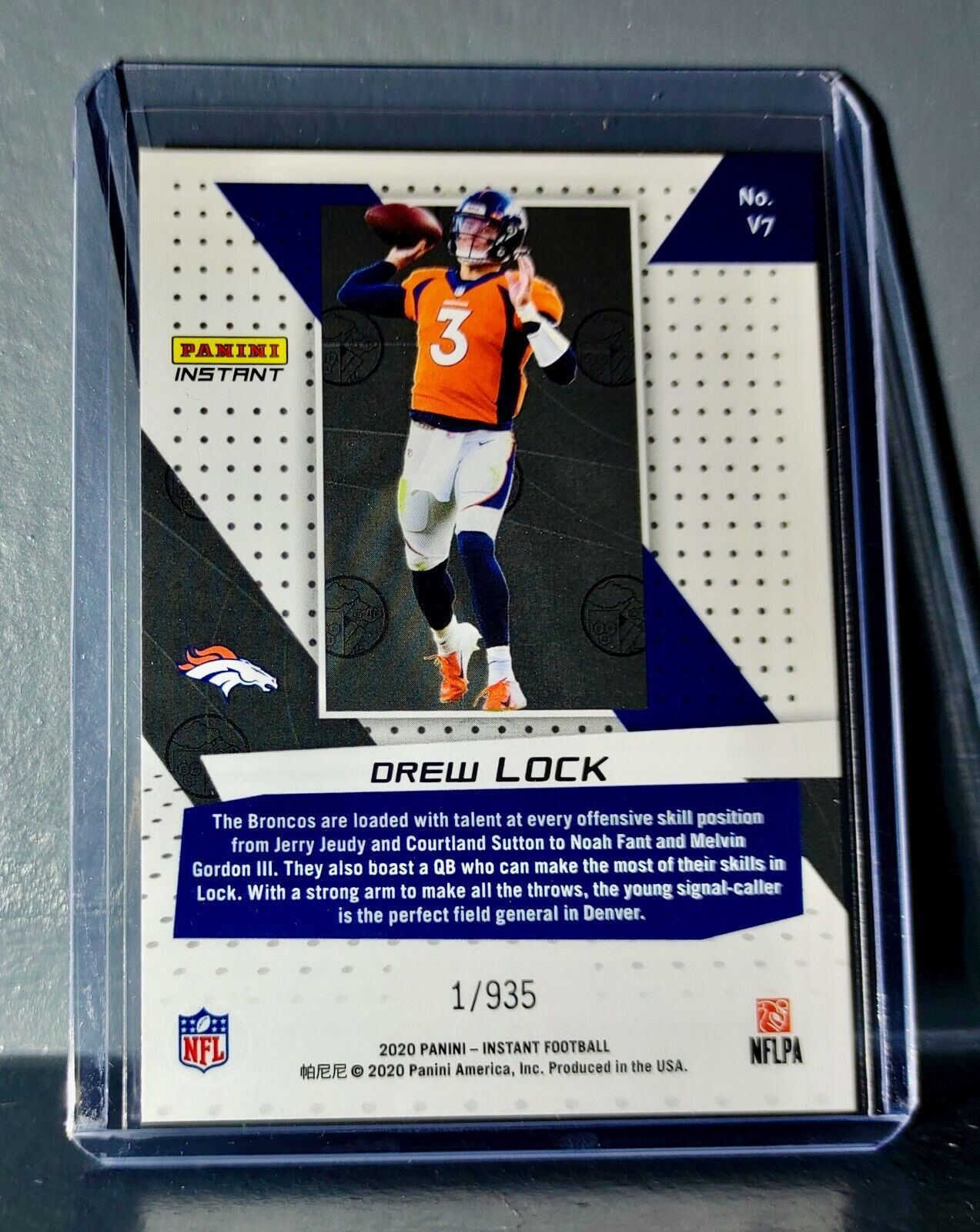 Drew Lock 2020 Panini NFL Instant Vortex #7 Football Card 1/935
