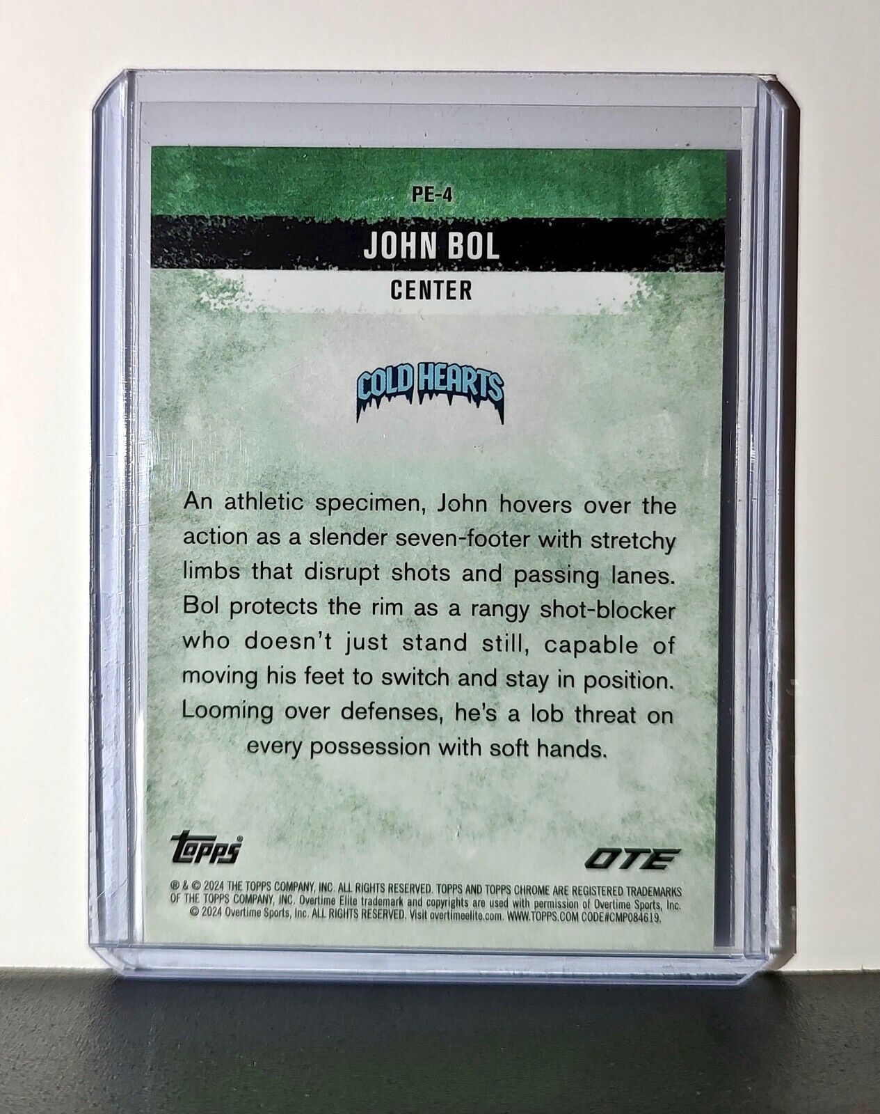John Bol Rookie Card 2023-24 Topps Chrome Overtime #PE-4 Cold Hearts