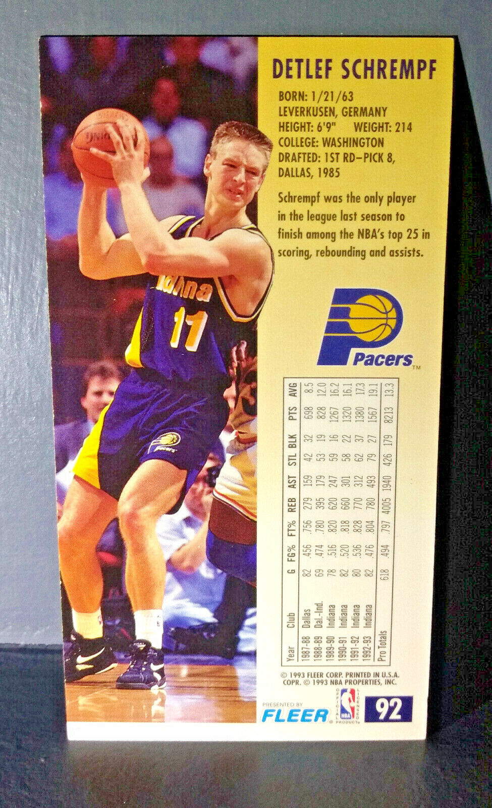 1993-94 Detlef Schrempf #92 Fleer NBA Jam Session Basketball Card
