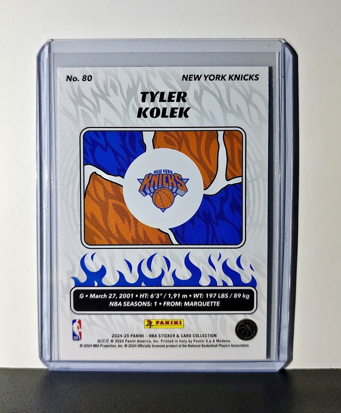 Tyler Kolek Rookie 2024-25 Panini NBA #80 Sticker Card New York Knicks