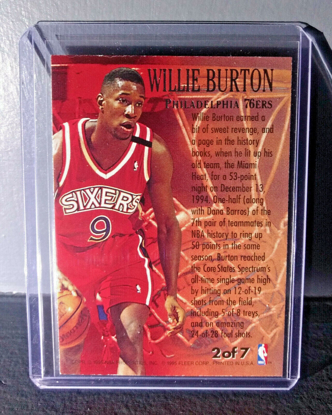1995-96 Willie Burton Fleer Ultra Fabulous Fifties #2 Basketball Card