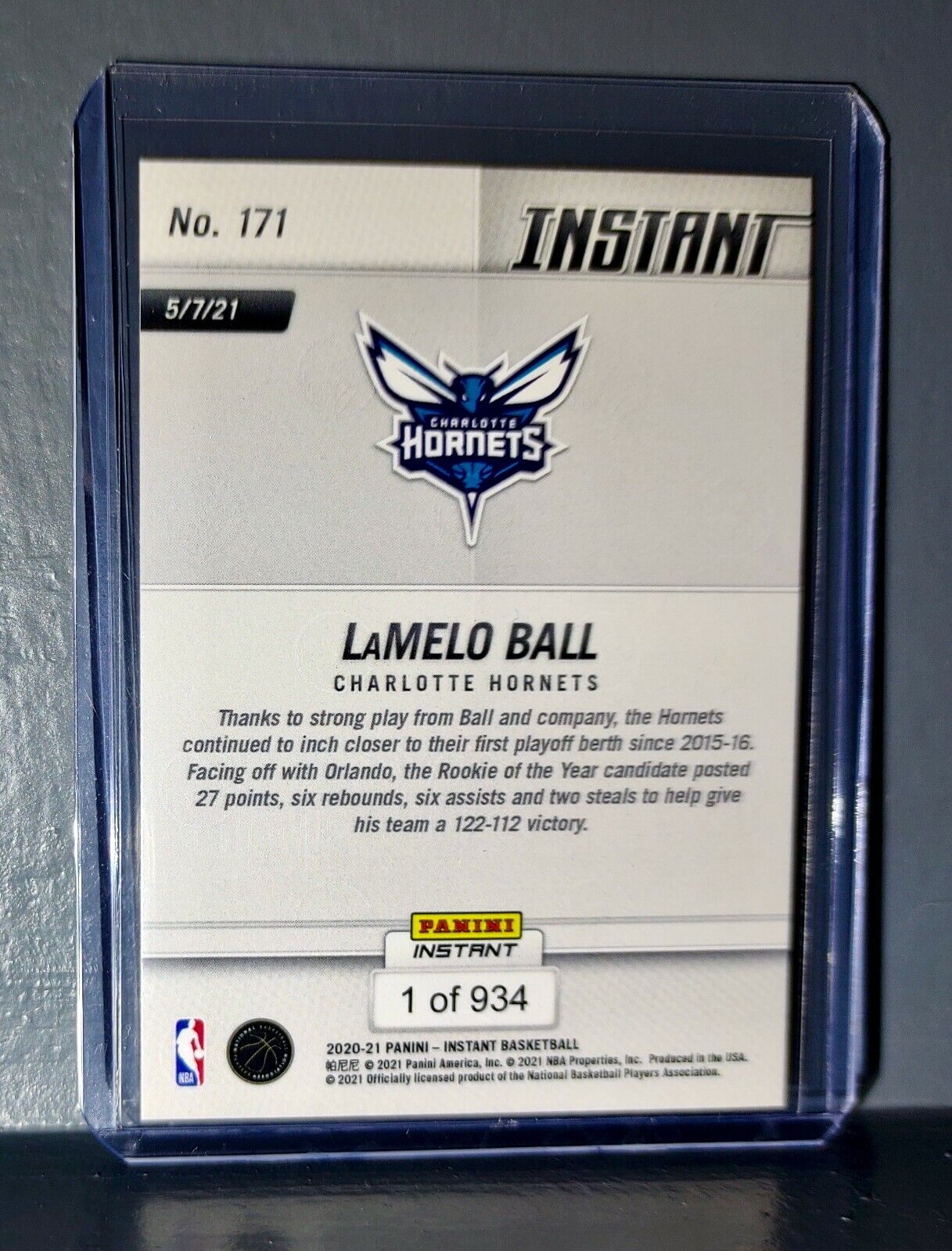 Lamelo Ball 2020-21 Panini NBA Instant #171 Rookie Basketball Card 1 of 934