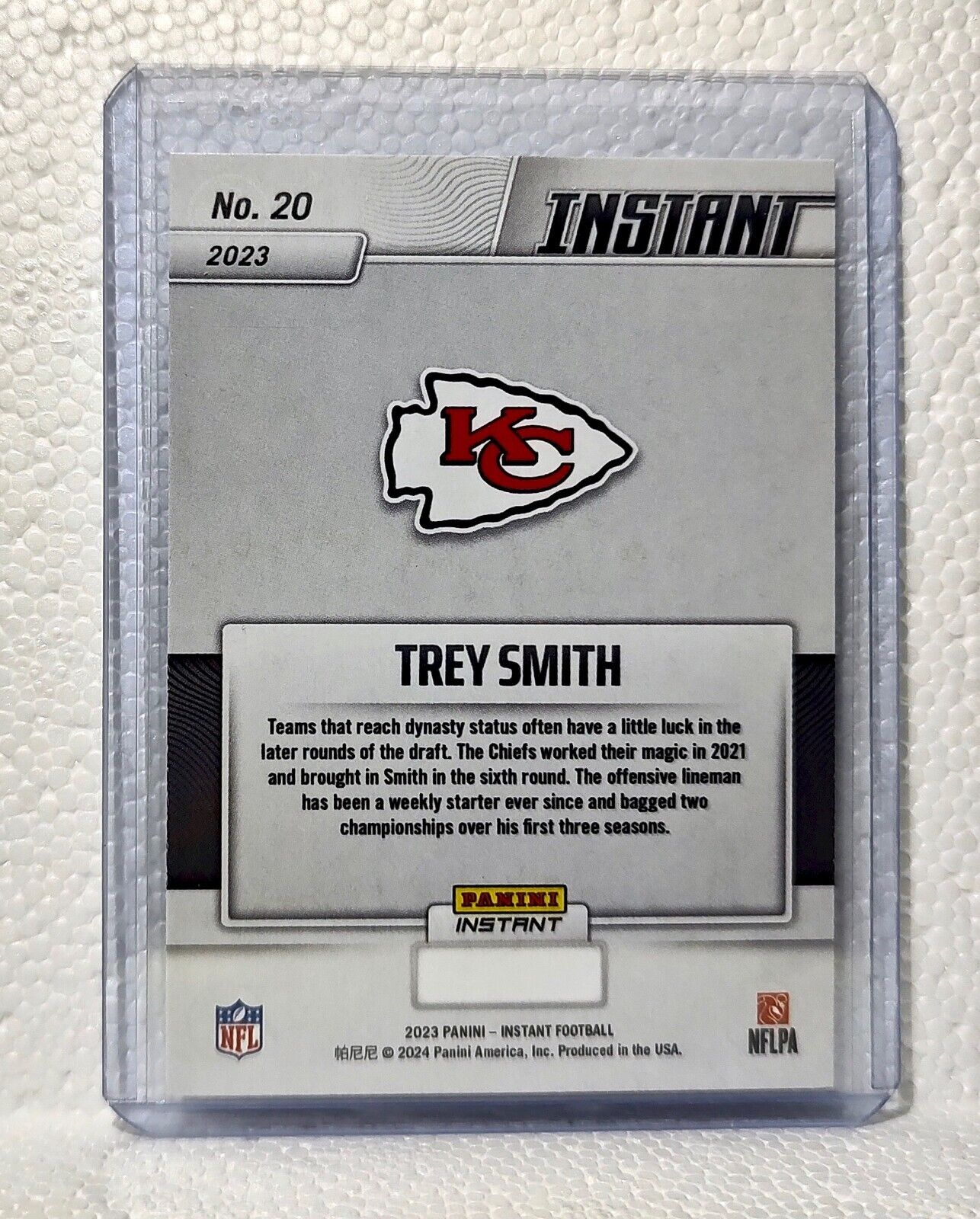 Trey Smith 2023 Panini NFL Superbowl Champions #20 Card Kansas City Chiefs
