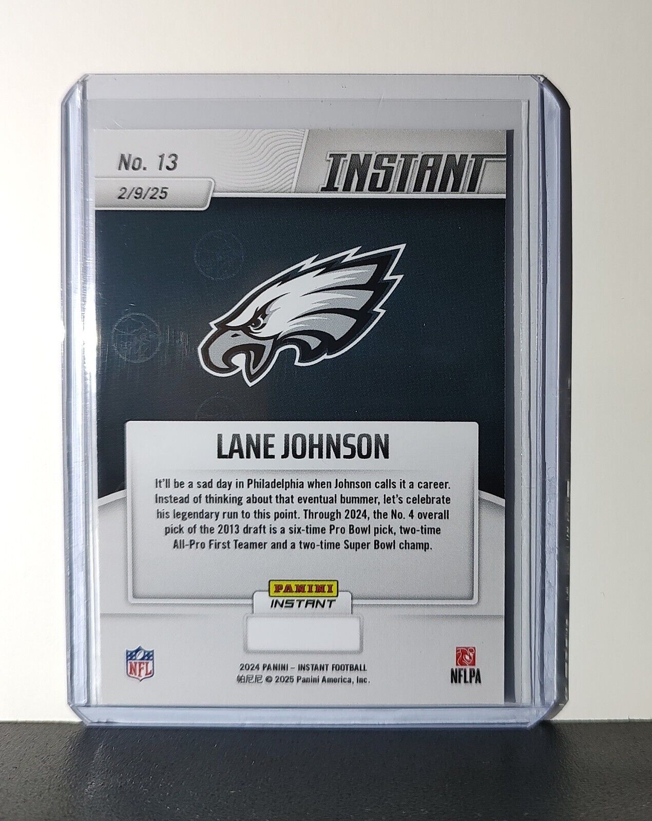 Lane Johnson 2024 Panini Super Bowl LIX Champions NFL #13 Football Card Eagles