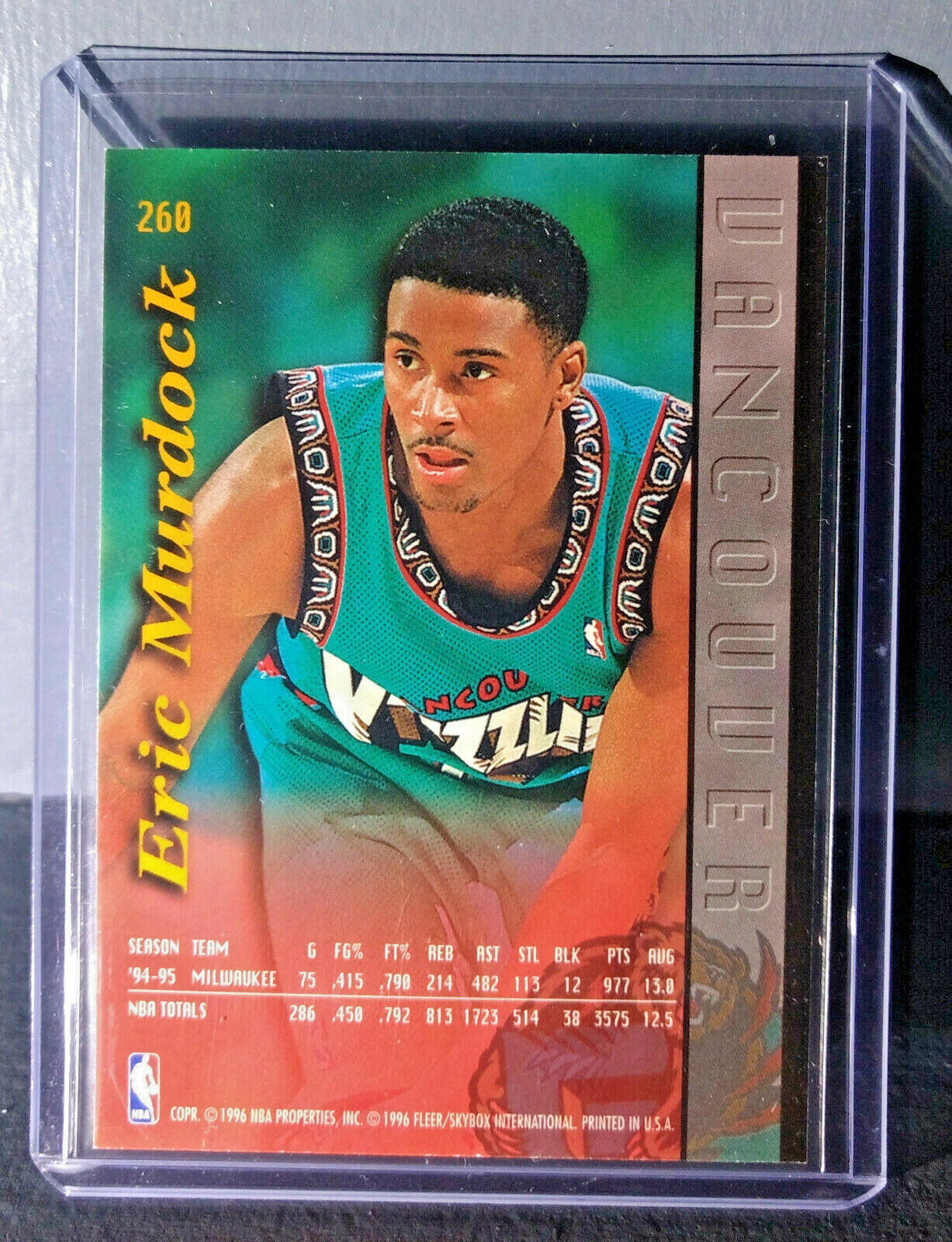 1995-96 Eric Murdock Fleer Ultra #260 Grizzlies Expansion Team Basketball Card