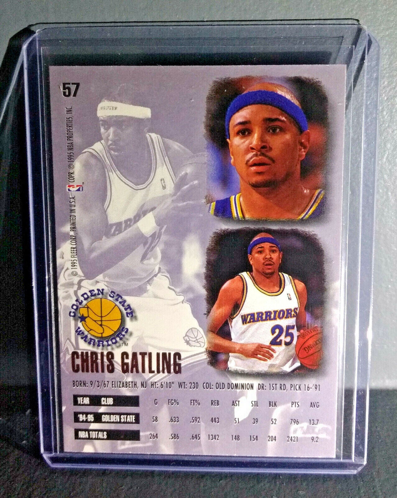 1995-96 Chris Gatling Fleer Ultra #57 Basketball Card