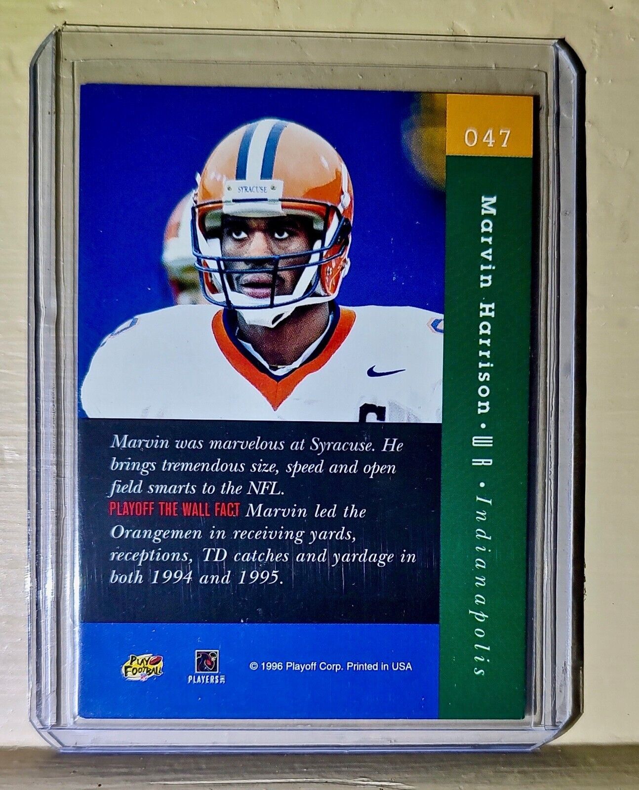 Marvin Harrison 1996 Absolute Playoff Football #47 NFL Card Colts