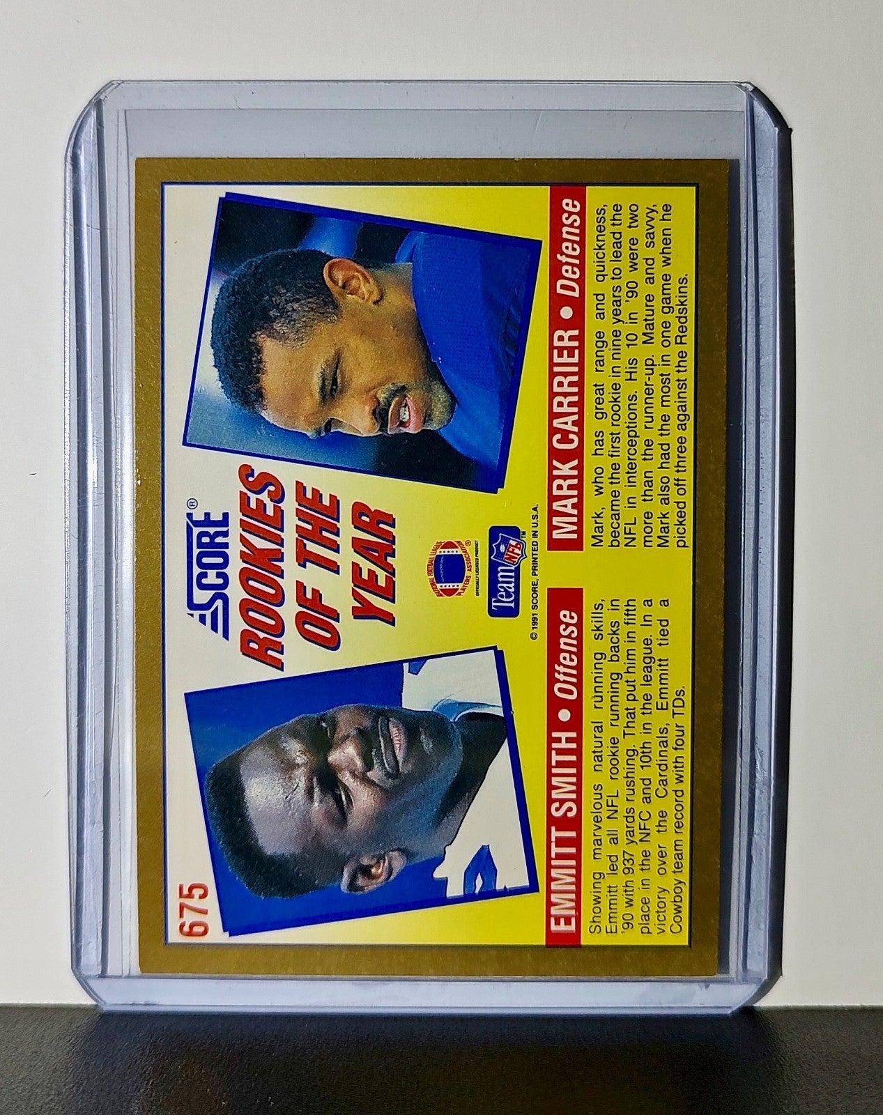 Emmitt Smith / Mark Carrier 1991 Score NFL #675 Card Dallas Cowboys / Bears