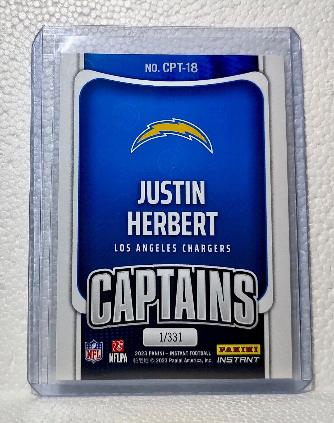 Justin Herbert 2023 Panini NFL Captain #18 Football Card Chargers 1/331