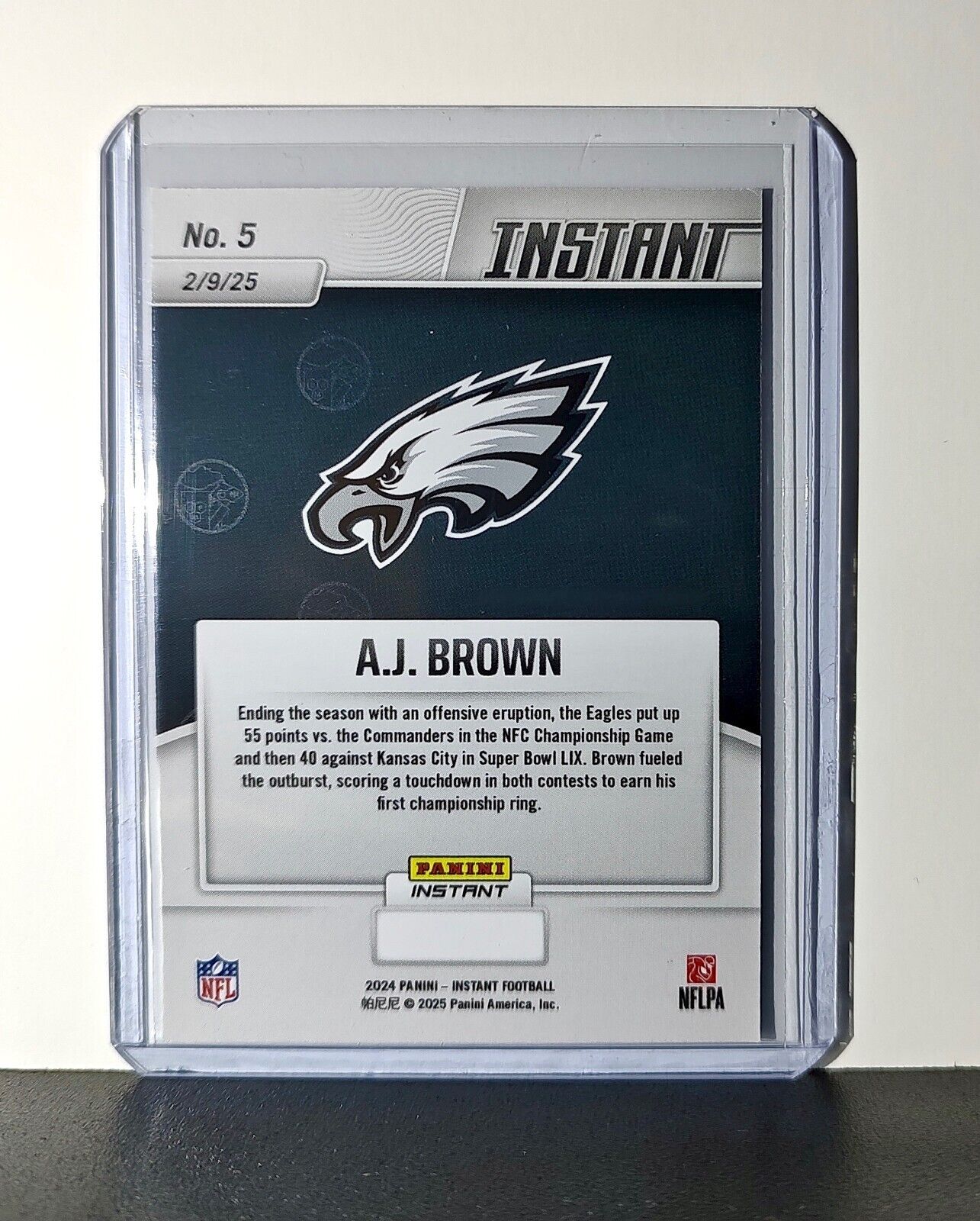 A.J. Brown 2024 Panini Super Bowl LIX Champions NFL #5 Football Card Eagles