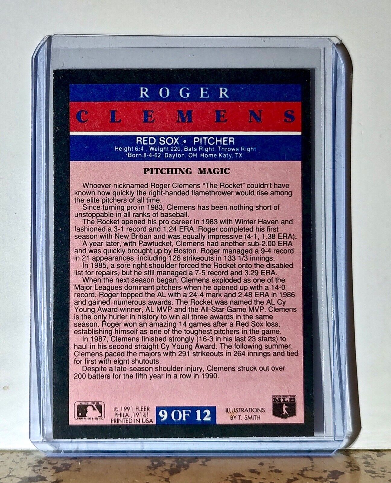 Roger Clemens 1991 Fleer Pitching Magic MLB #9 Baseball Card Boston Red Sox