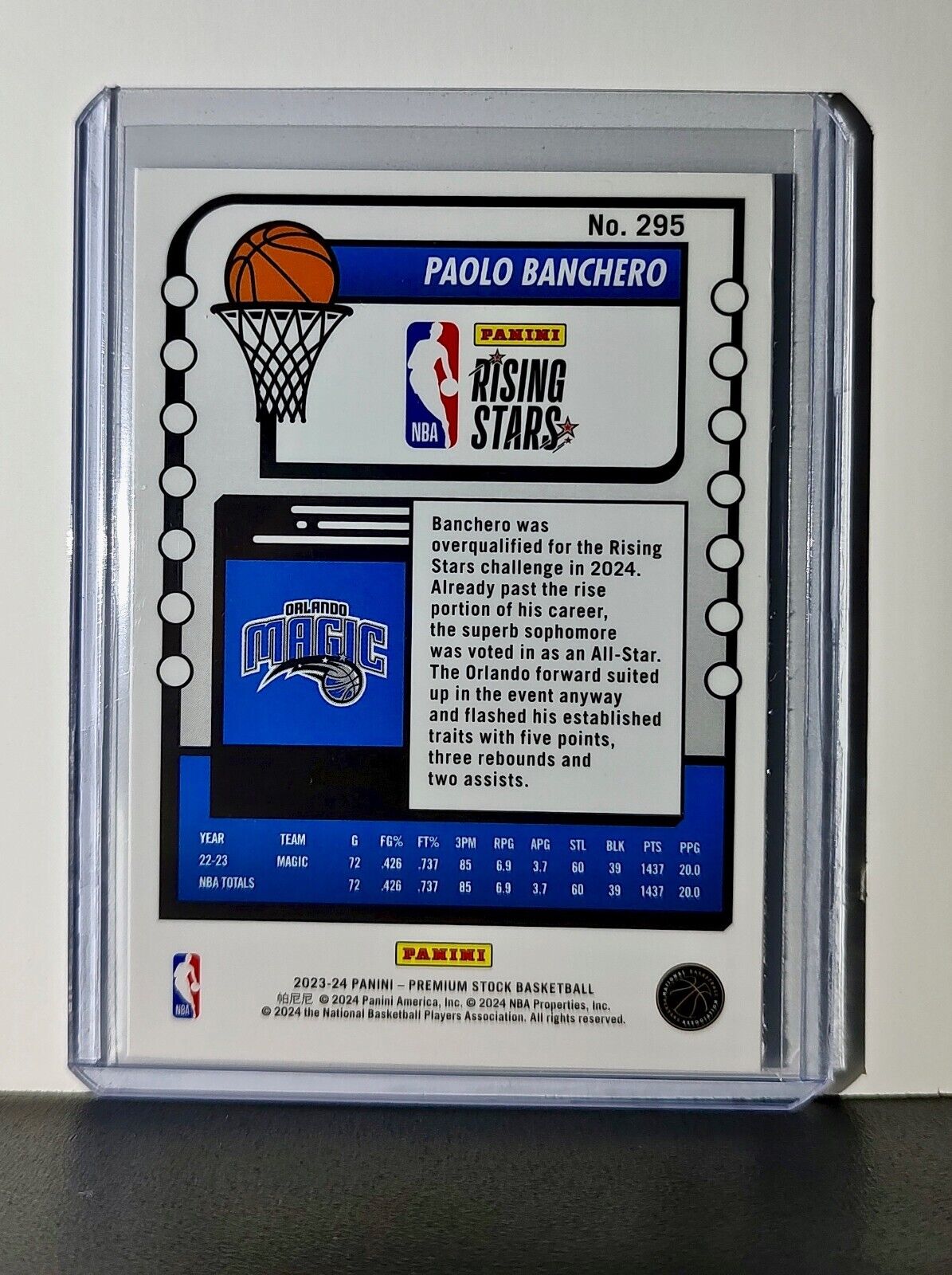 Paolo Banchero 2023-24 Panini Premium NBA Hoops Rising Stars #295 Card Magic