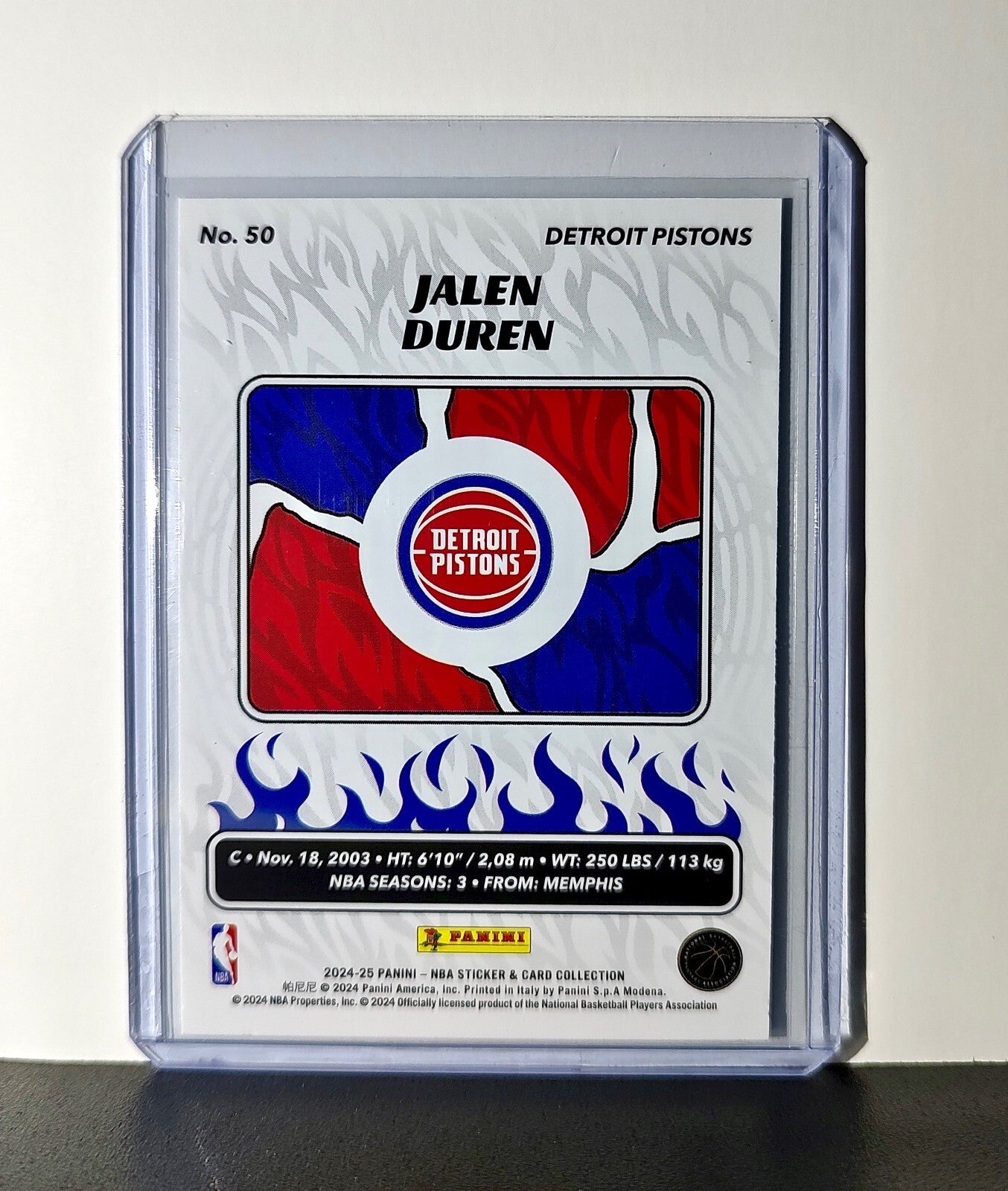 Jalen Duren 2024-25 Panini NBA #50 Sticker Card Detroit Pistons