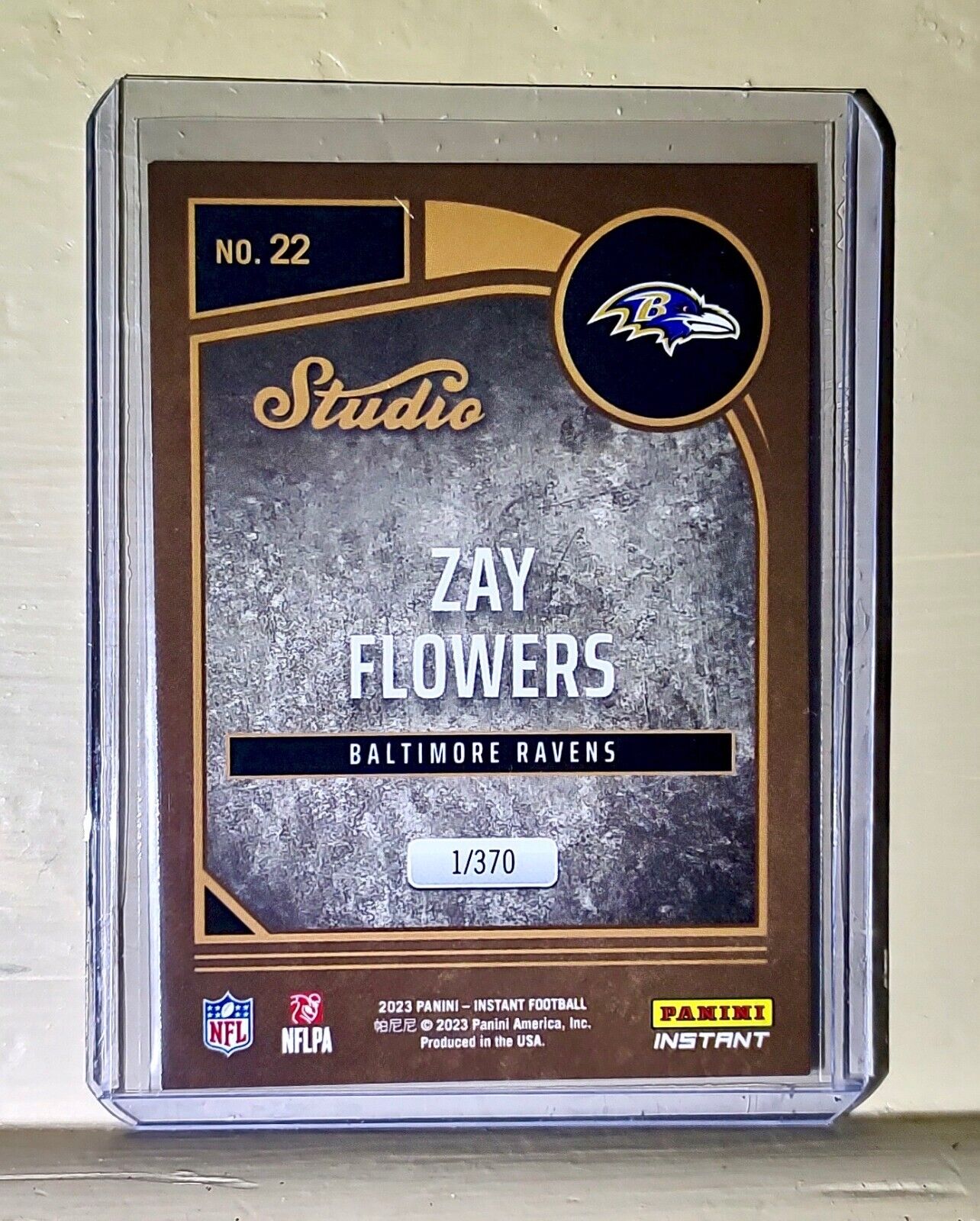 Zay Flowers 2023 Panini NFL Studio Rookies #22 Rookie Card 1/370