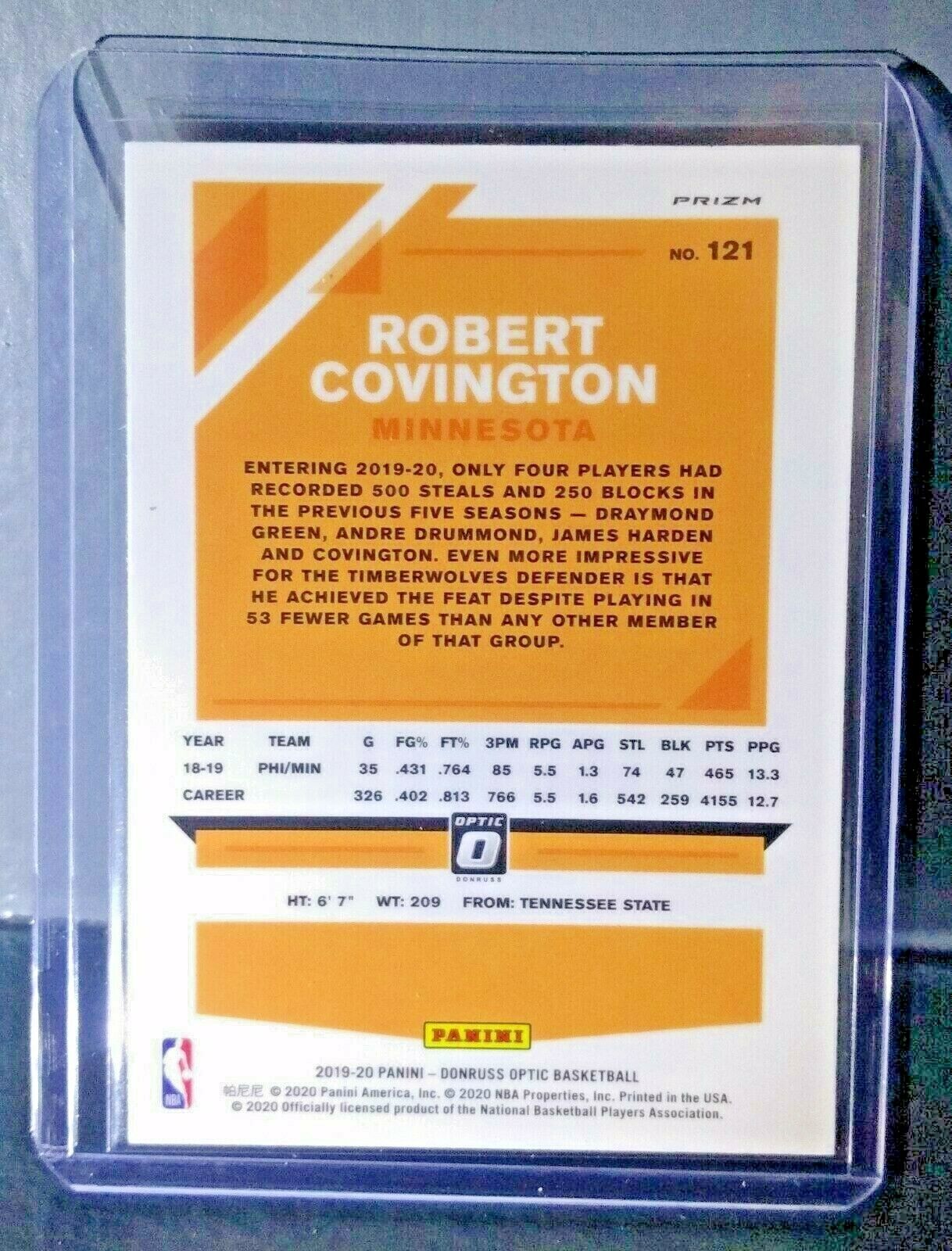 Robert Covington 2019-20 Panini Donruss Optic Prizm #121 Basketball Card