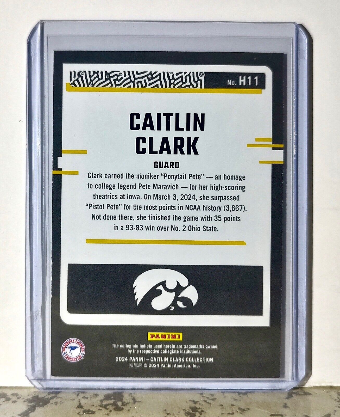 2024 Caitlin Clark Panini Donruss #H11 Highlights Basketball Card Iowa Hawkeyes