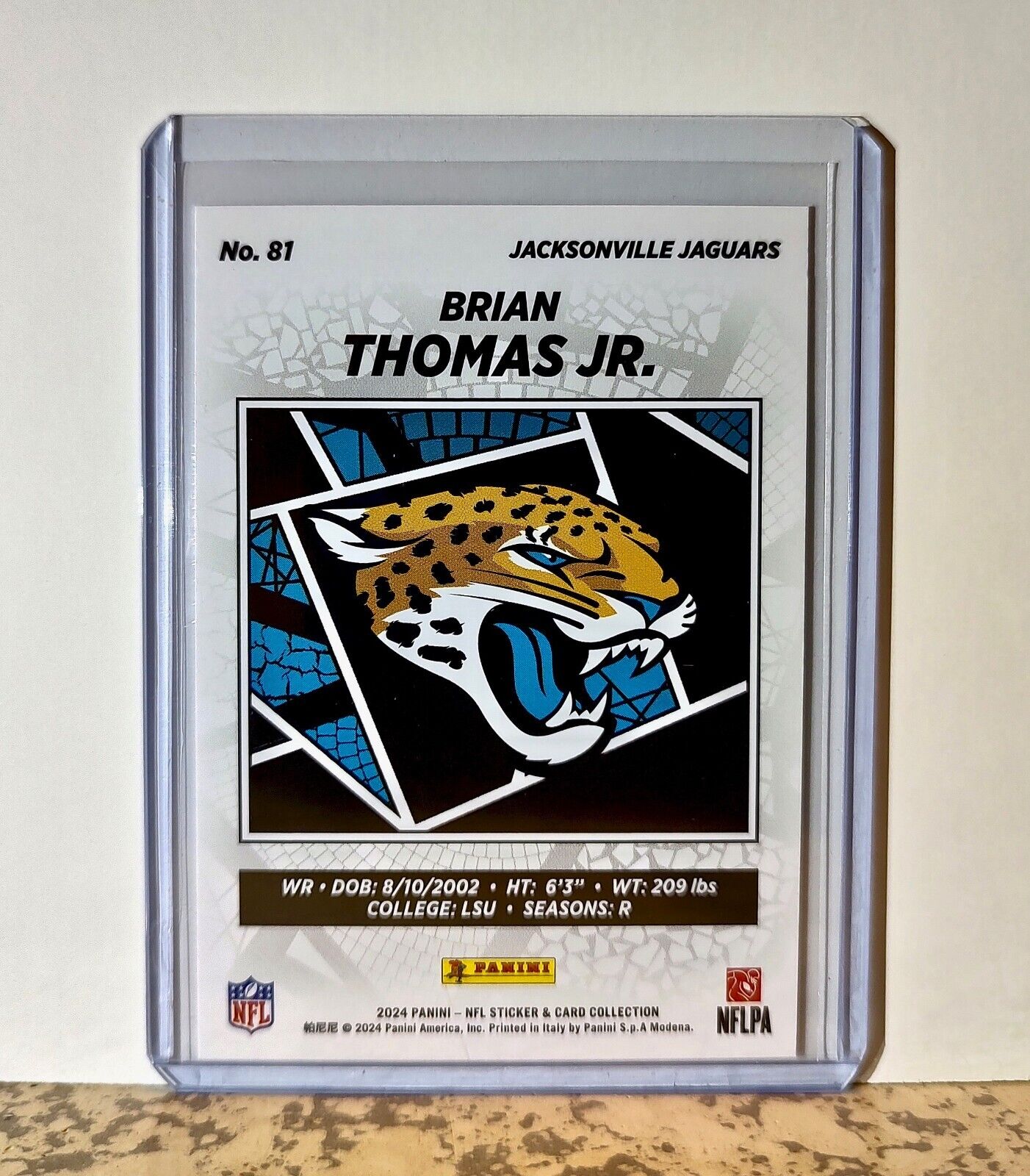 Brian Thomas Jr. 2024 Panini NFL #81 Rookie Sticker Card Jacksonville Jaguars