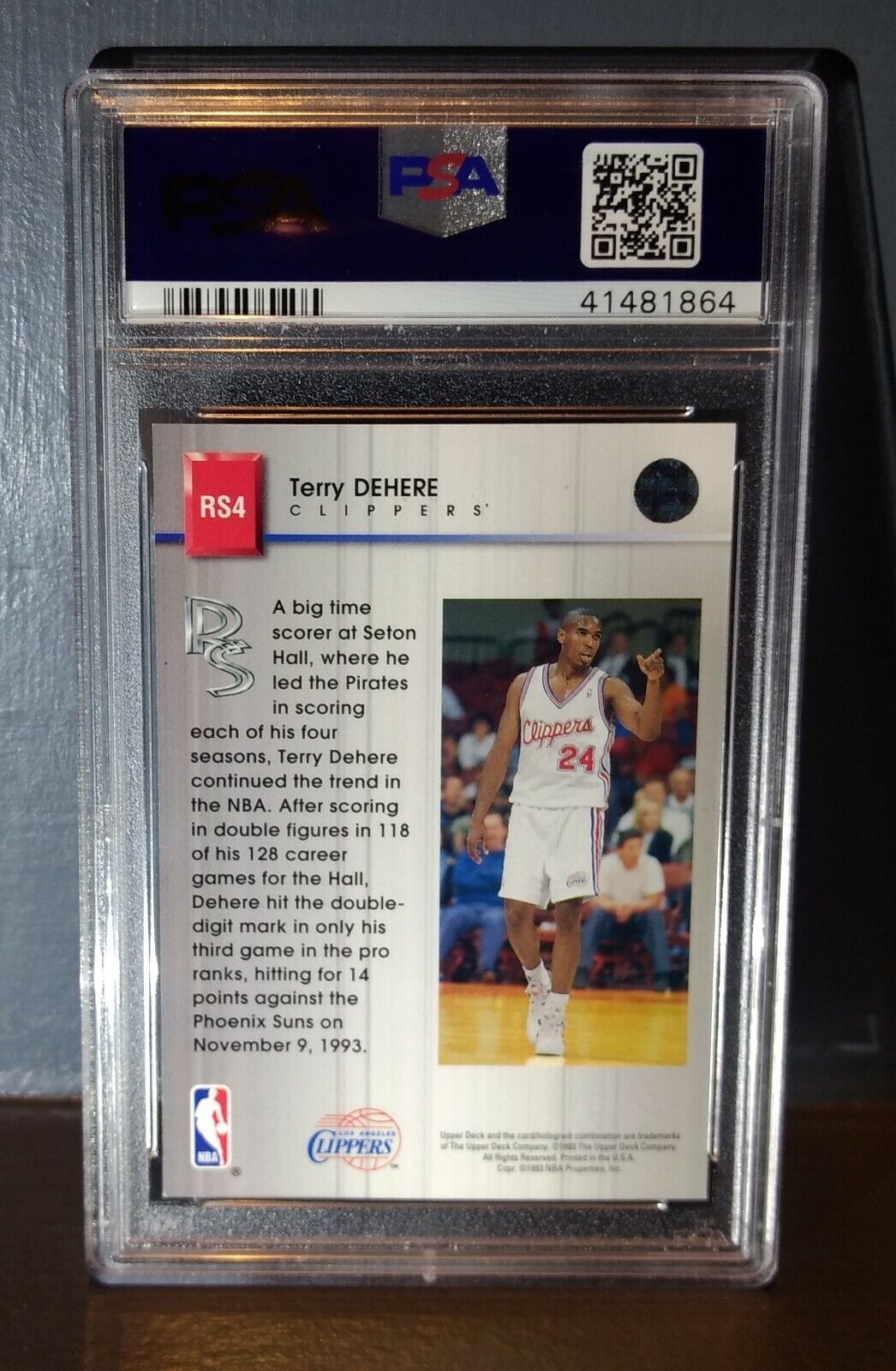 1993 Terry Dehere Upper Deck #RS4 Rookie Standouts Basketball Card - PSA 6