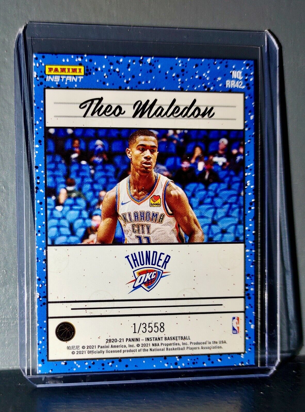 Theo Maledon 2020-2021 Panini NBA Instant #42 Rated Rookie Retro Card 1/3558