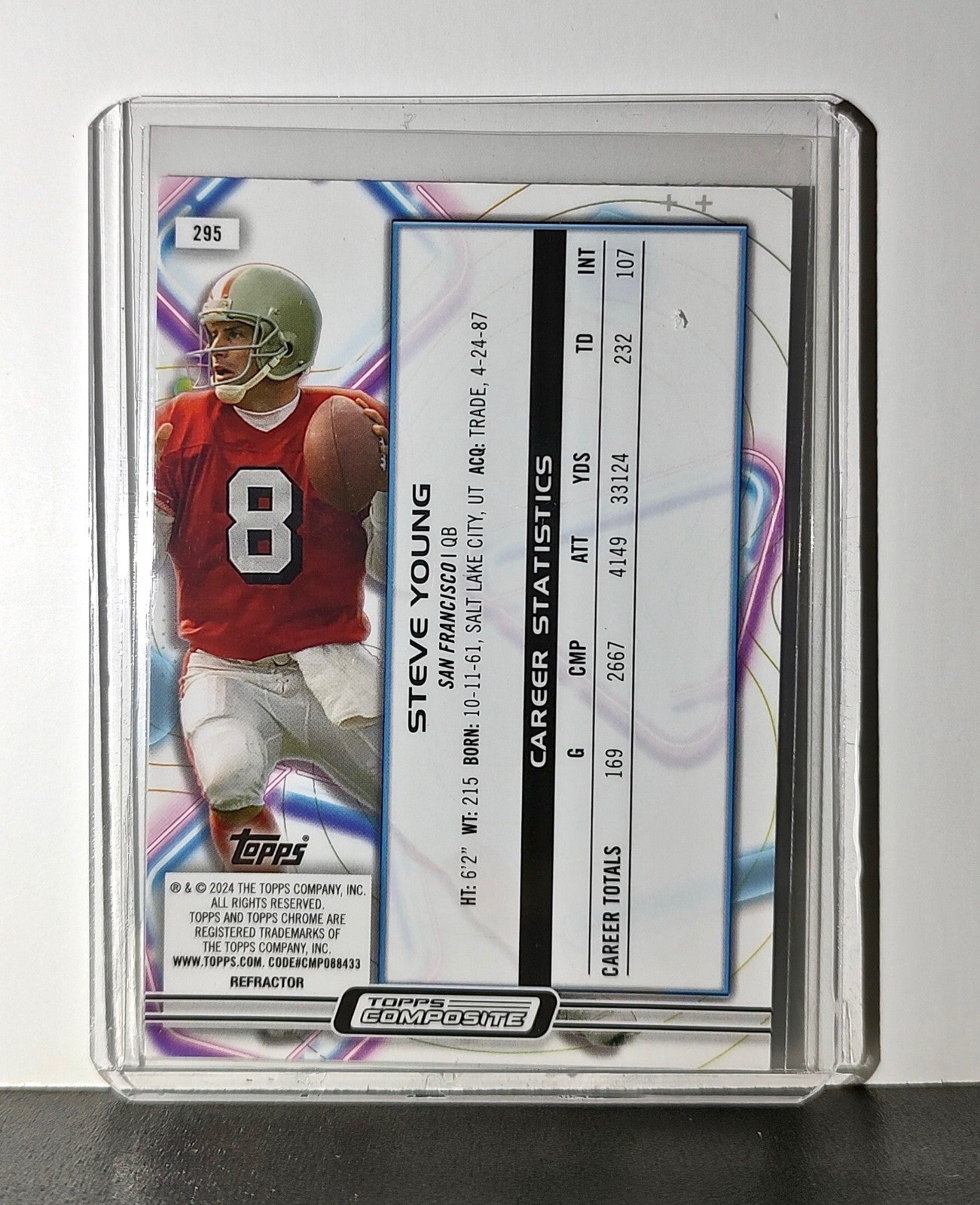 Steve Young 2023 Topps Chrome Cosmic Refractor NFL #295 Card SF 49ers