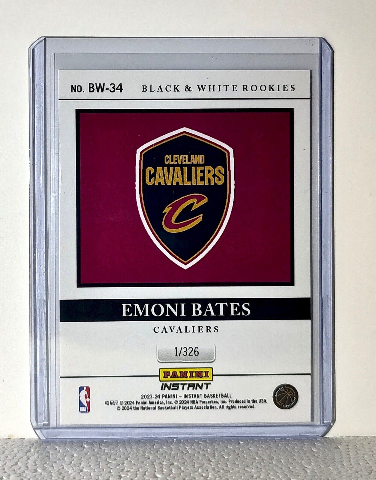 Emoni Bates 2023-24 Panini NBA #34 Black and White Rookies Card 1/326