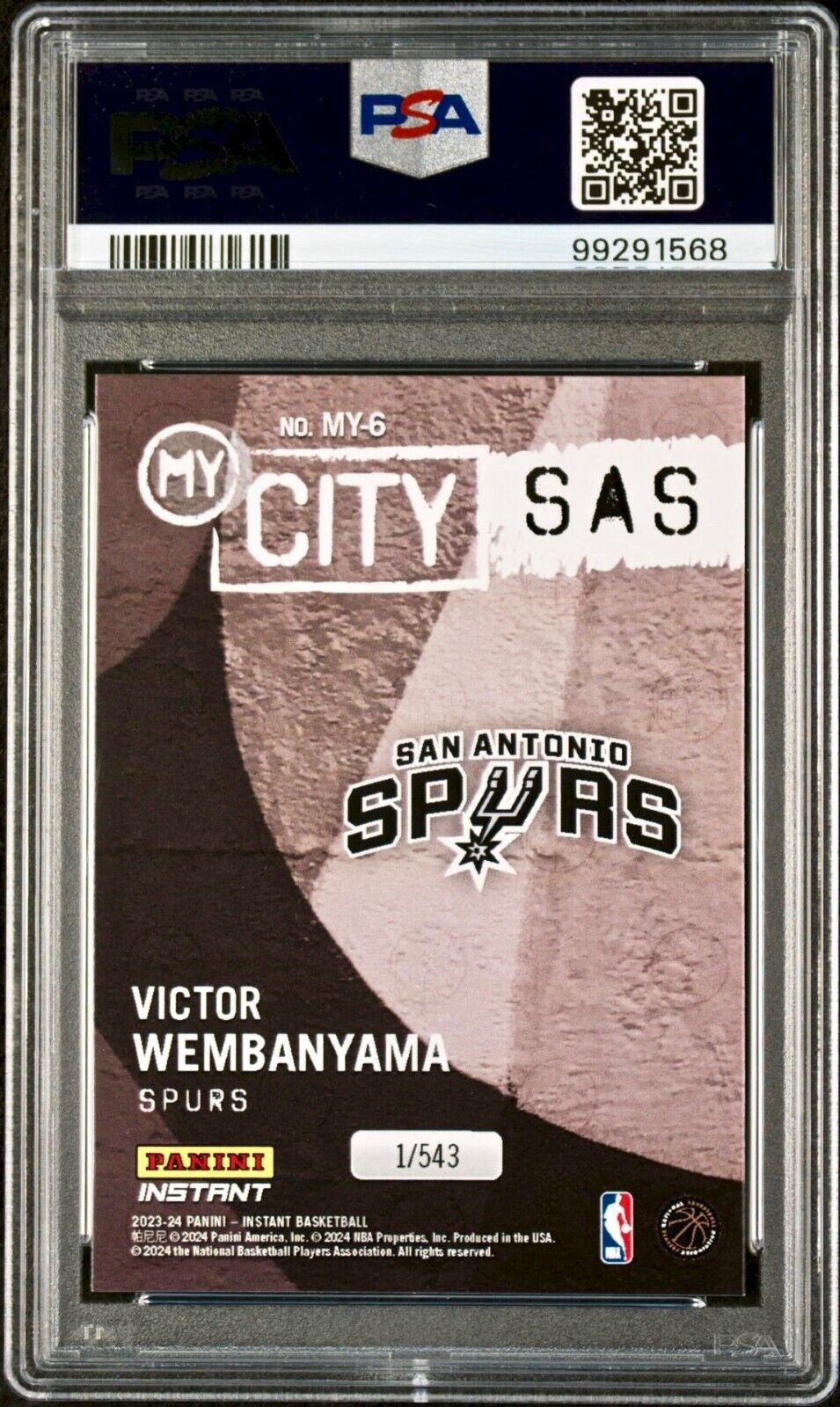 Victor Wembanyama 2023 Panini MyCity Rookie NBA #MY-6 Card PSA 10 Gem Mint
