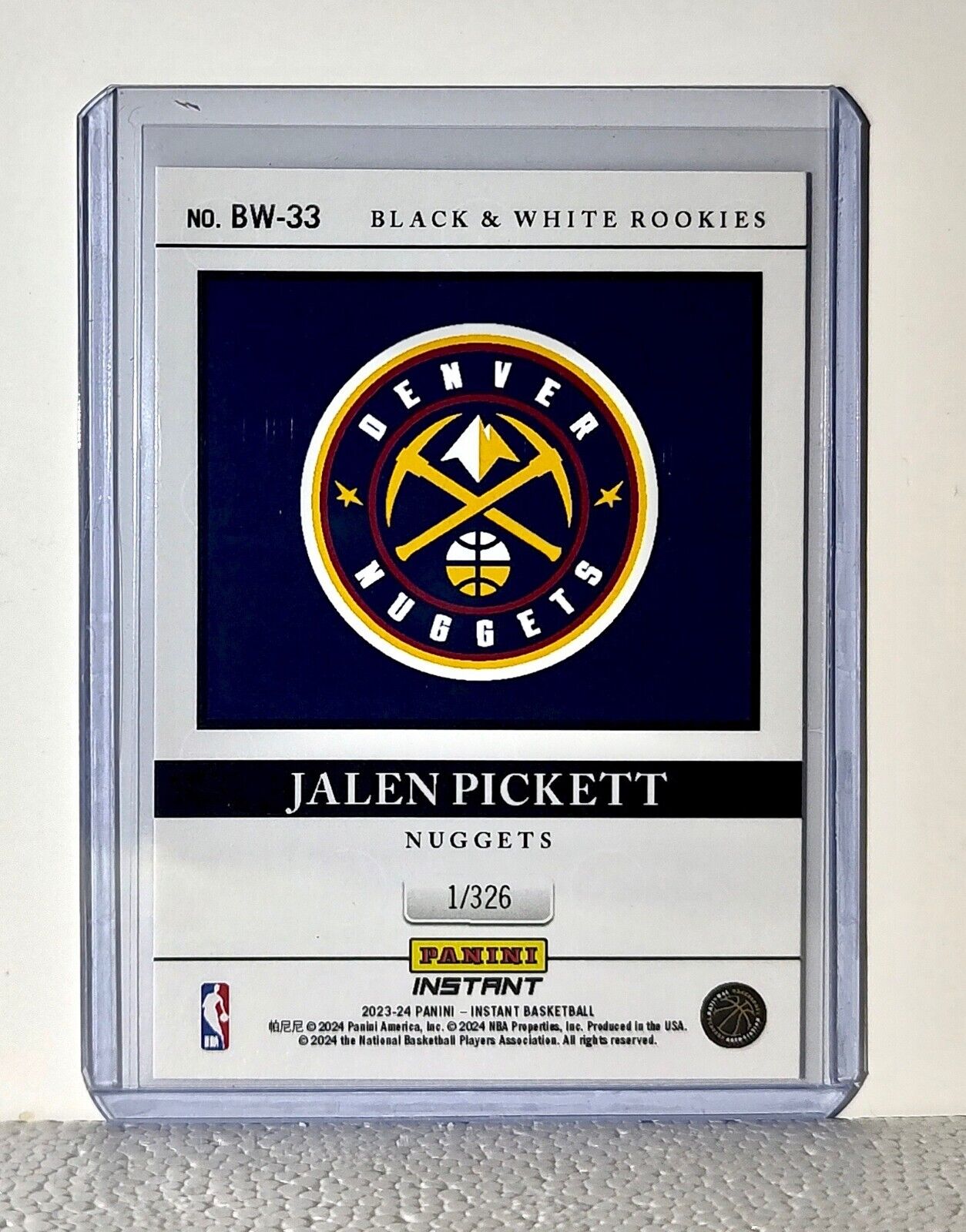 Jalen Pickett 2023-24 Panini NBA #33 Black and White Rookies Card 1/326