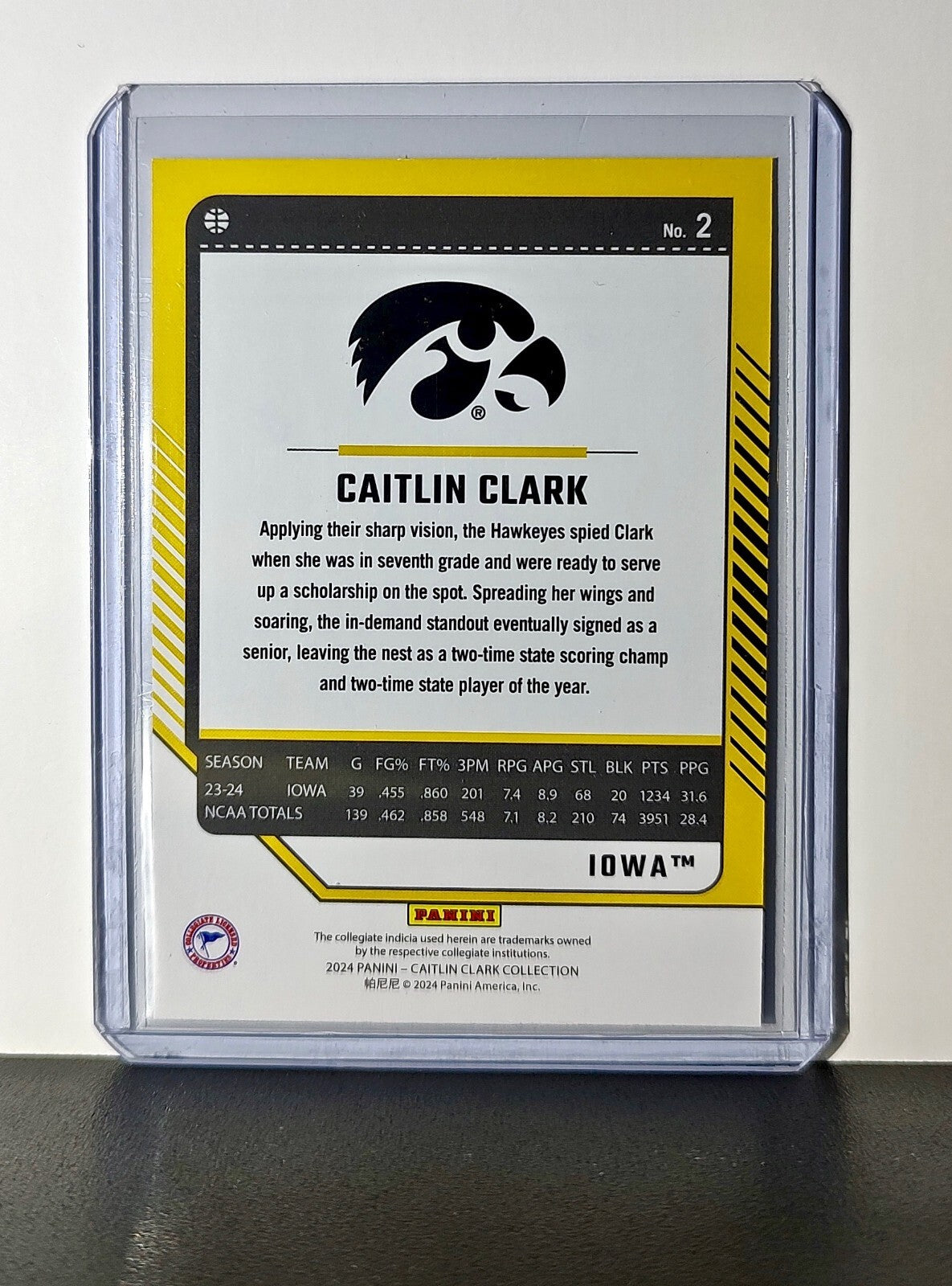 Caitlin Clark 2024 Silver Foil Panini Donruss #2 Basketball Card Iowa Hawkeyes