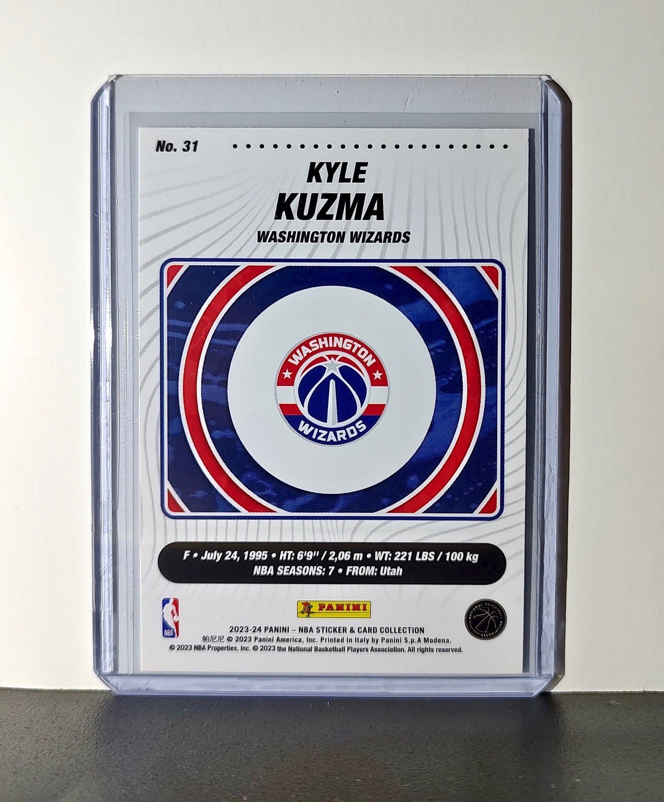 Kyle Kuzma 2023-24 Panini NBA #31 Sticker Card Washington Wizards