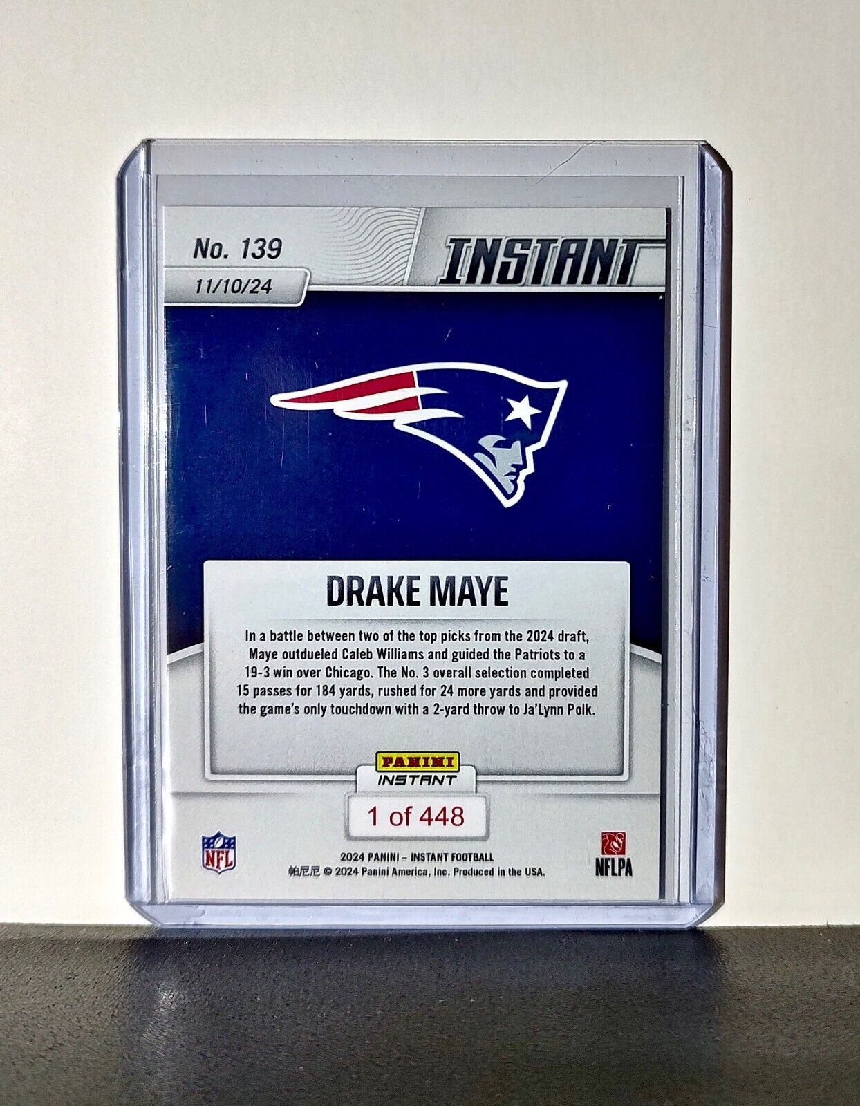 Drake Maye 2024 Panini NFL #139 Rookie Football Card Patriots 1 of 448