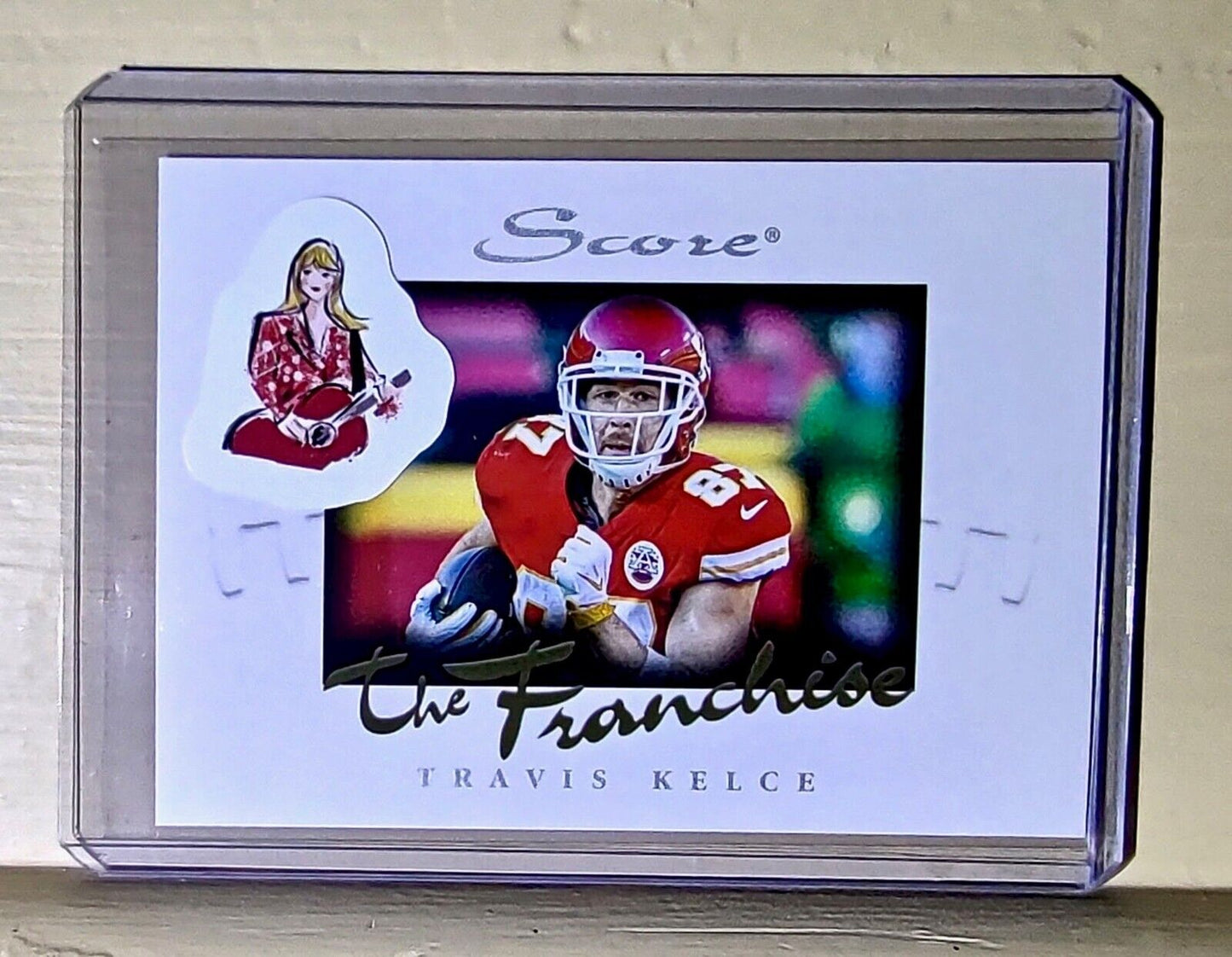 Taylor Swift Sticker Travis Kelce 2021 Panini NFL Score The Franchise #16 Card