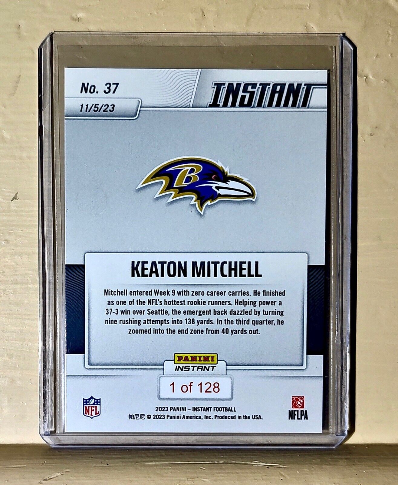 Keaton Mitchell 2023 Panini NFL Rookie Football #37 Card 1 of 128 Ravens
