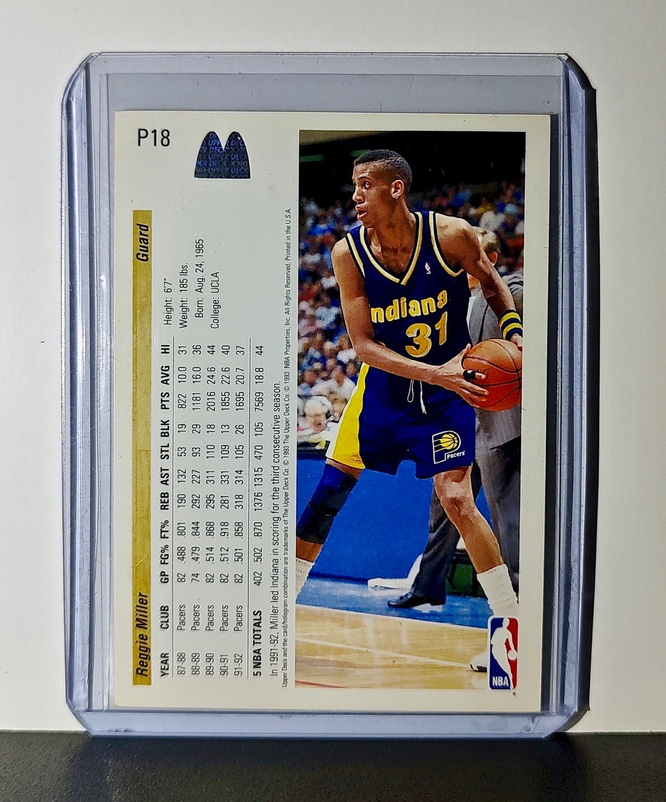 Reggie Miller 1992-93 Upper Deck NBA #P18 Card Indiana Pacers