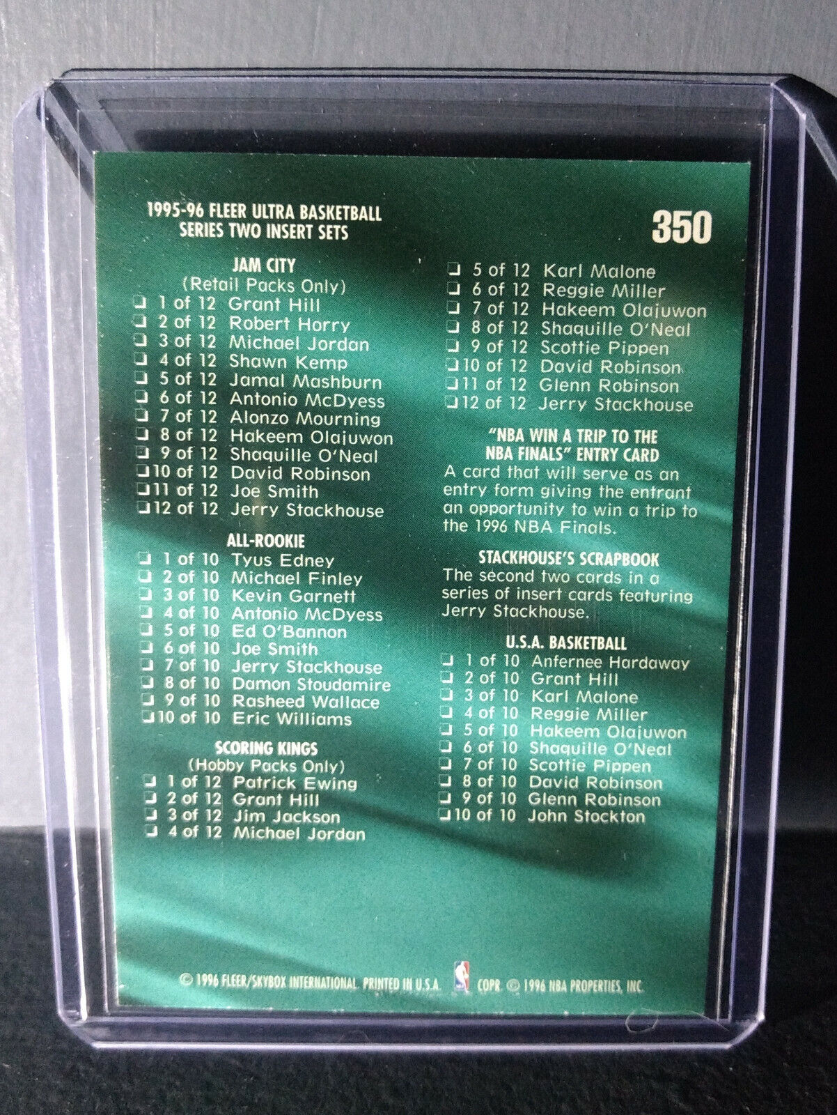 1995-96 Checklist (299-350) Fleer Ultra #350 Basketball Card