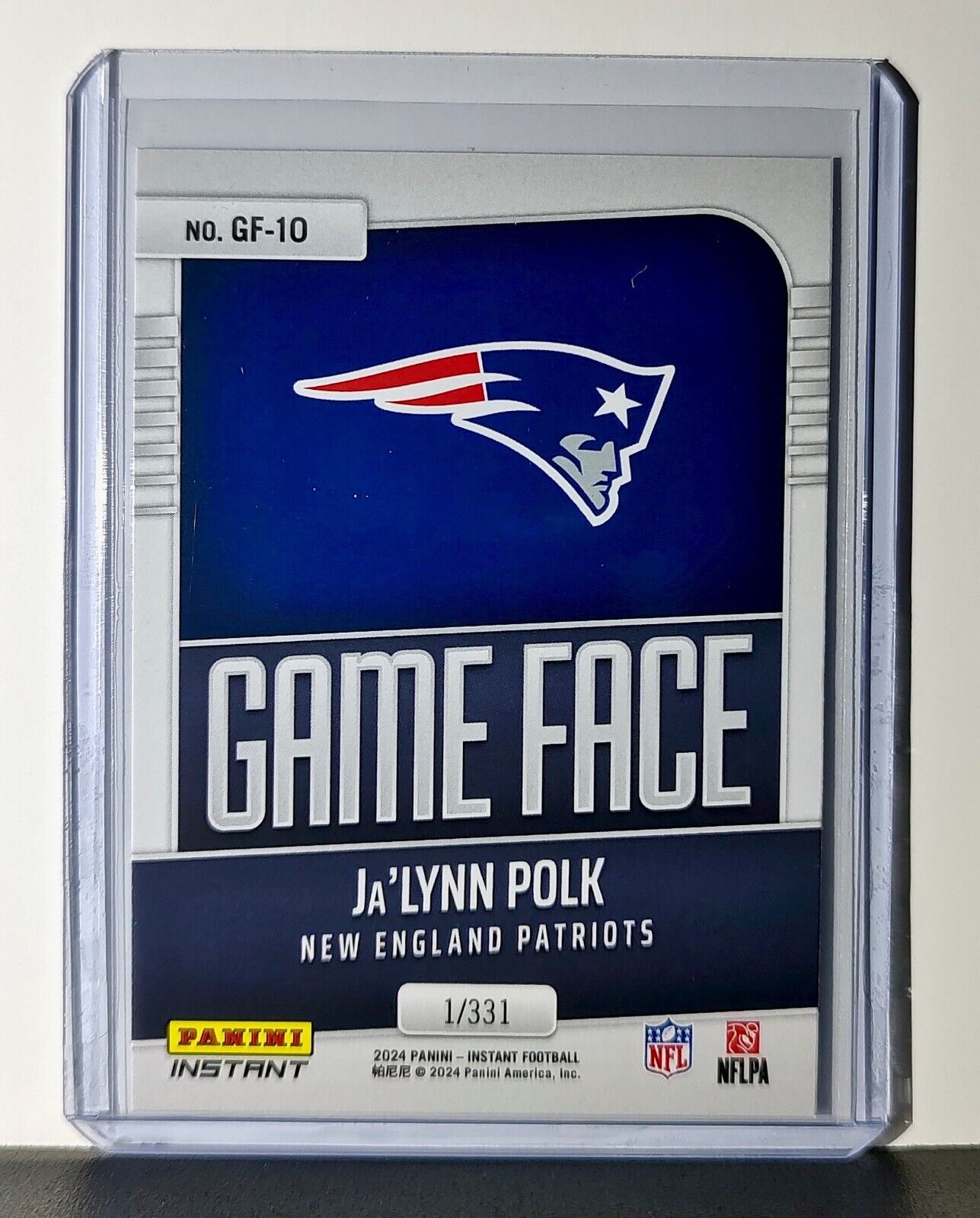 Ja’Lynn Polk 2024 Panini Game Face #10 NFL Rookie Card Patriots 1/331
