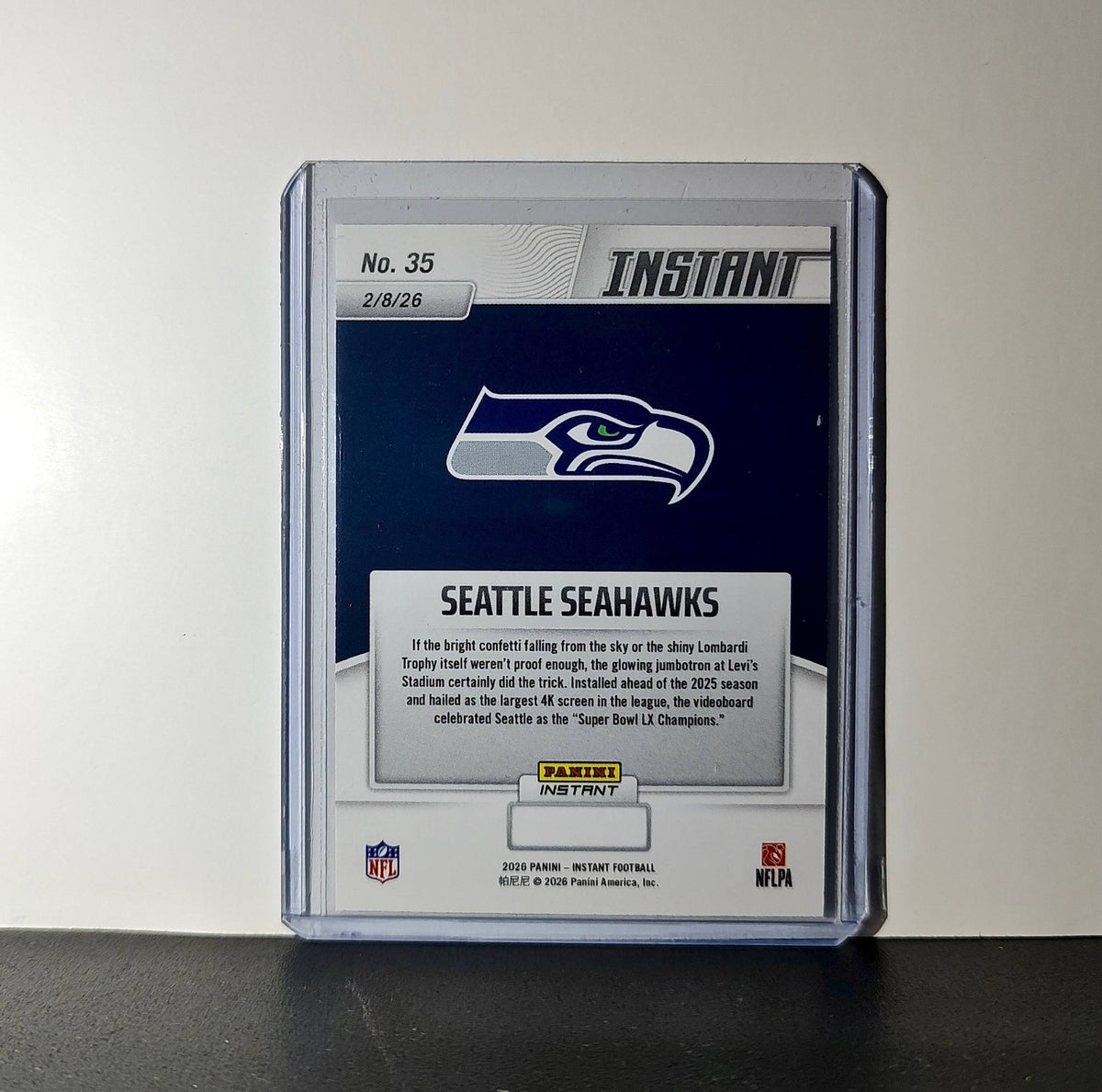 Seattle Seahawks 2026 Panini NFL Super Bowl LIX Champions #35 Team Card